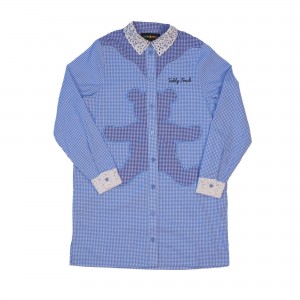 Blue Multi Teddy Fresh Gingham Bear Shirt Dress | 8916JCVIW