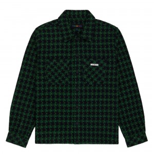 Green Teddy Fresh Send Help Woven Snap Shacket | 5974BMLGF