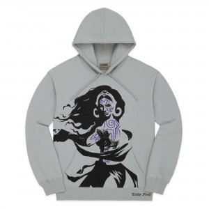 Grey Teddy Fresh TF x Magic: The Gathering Liliana Of The Dark Realms Hoodie | 0623JYDSX