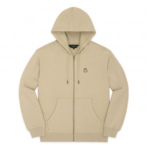 Khaki Teddy Fresh Classic Zip Hoodie | 0513LYKBV