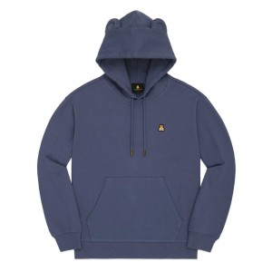 Navy Teddy Fresh Classic Bear Ear Hoodie | 0263OBVLN