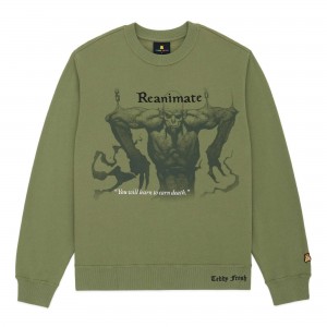 Olive Teddy Fresh TF x Magic: The Gathering Reanimate Sweatshirt | 4632XYVDE