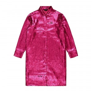 Pink Teddy Fresh Sequin Shirt Dress | 5419CNYPM