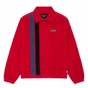 Red Teddy Fresh Racing Stripe Corduroy Jacket | 1632EOAGW