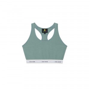 Sage Teddy Fresh Classic Rib Racer Back Bralette | 3790KHVPQ