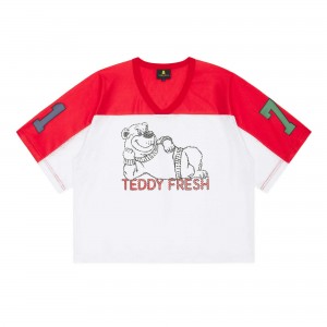 White Multi Teddy Fresh Boxy Bear Hockey Jersey | 0371BVYXM