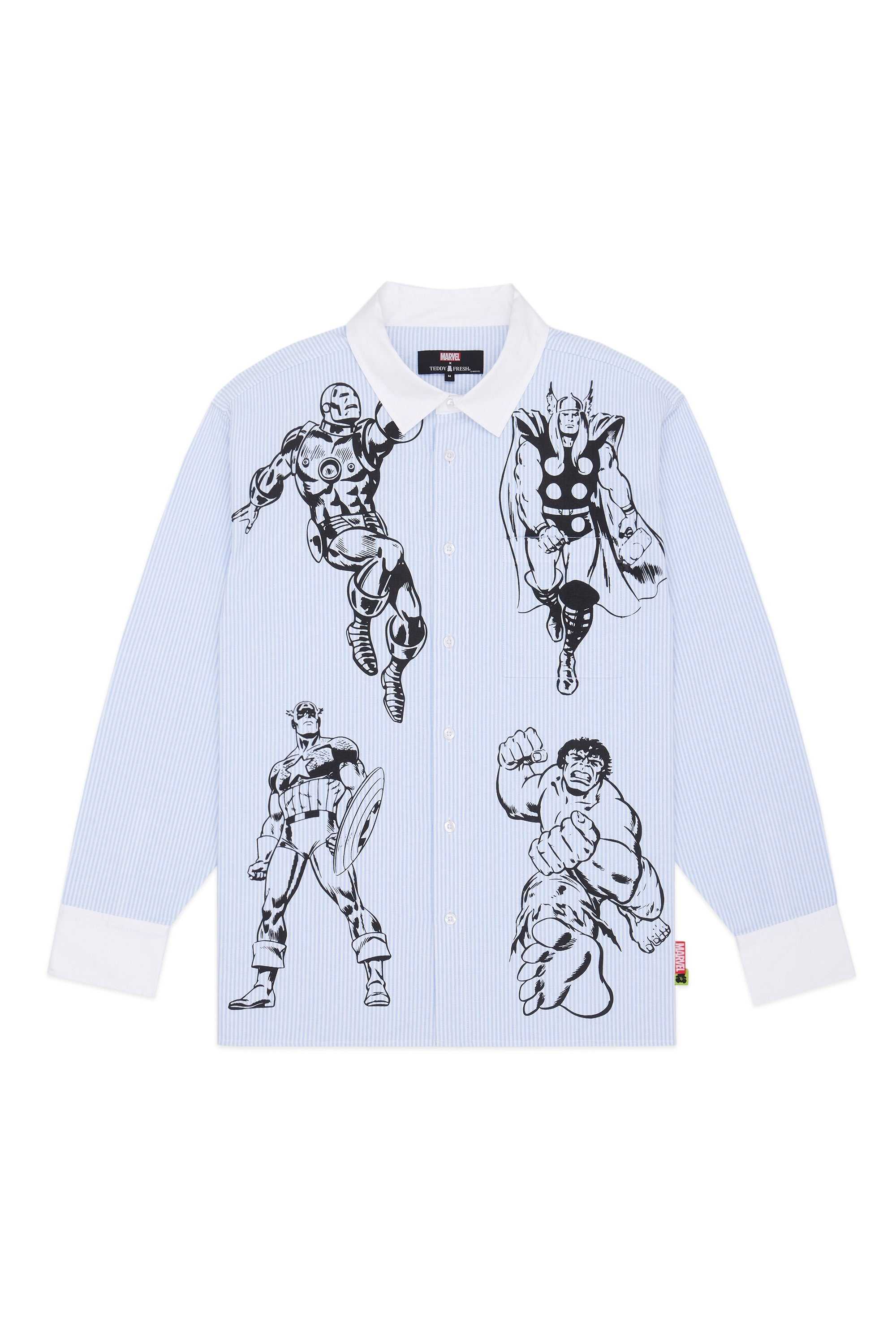 Baby Blue Teddy Fresh TF x Marvel Button Up | 7805LJYEZ