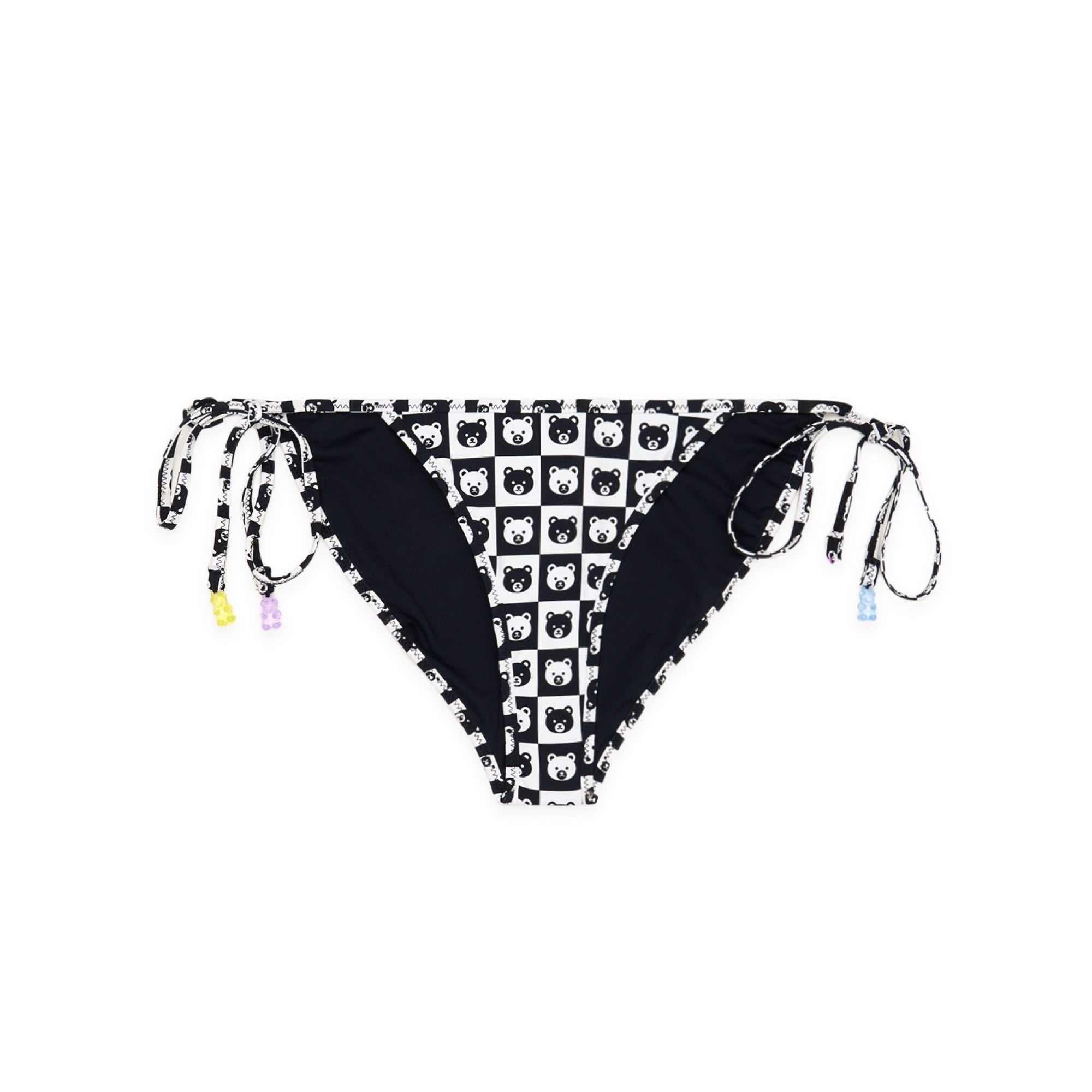 Black Multi Teddy Fresh Bear Check Bikini Bottoms | 7261GTZND