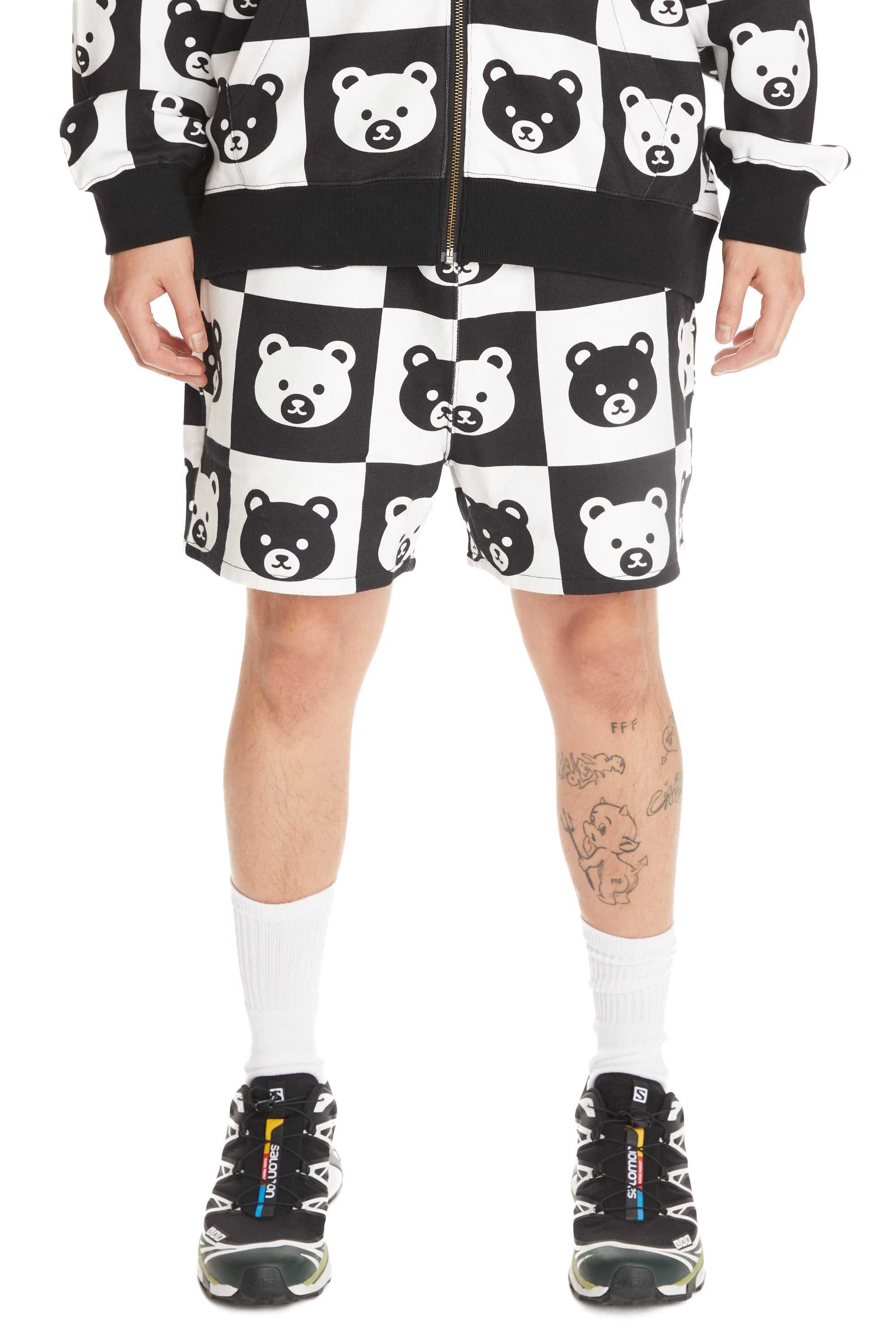 Black Multi Teddy Fresh Bear Check Shorts | 6153STFHO