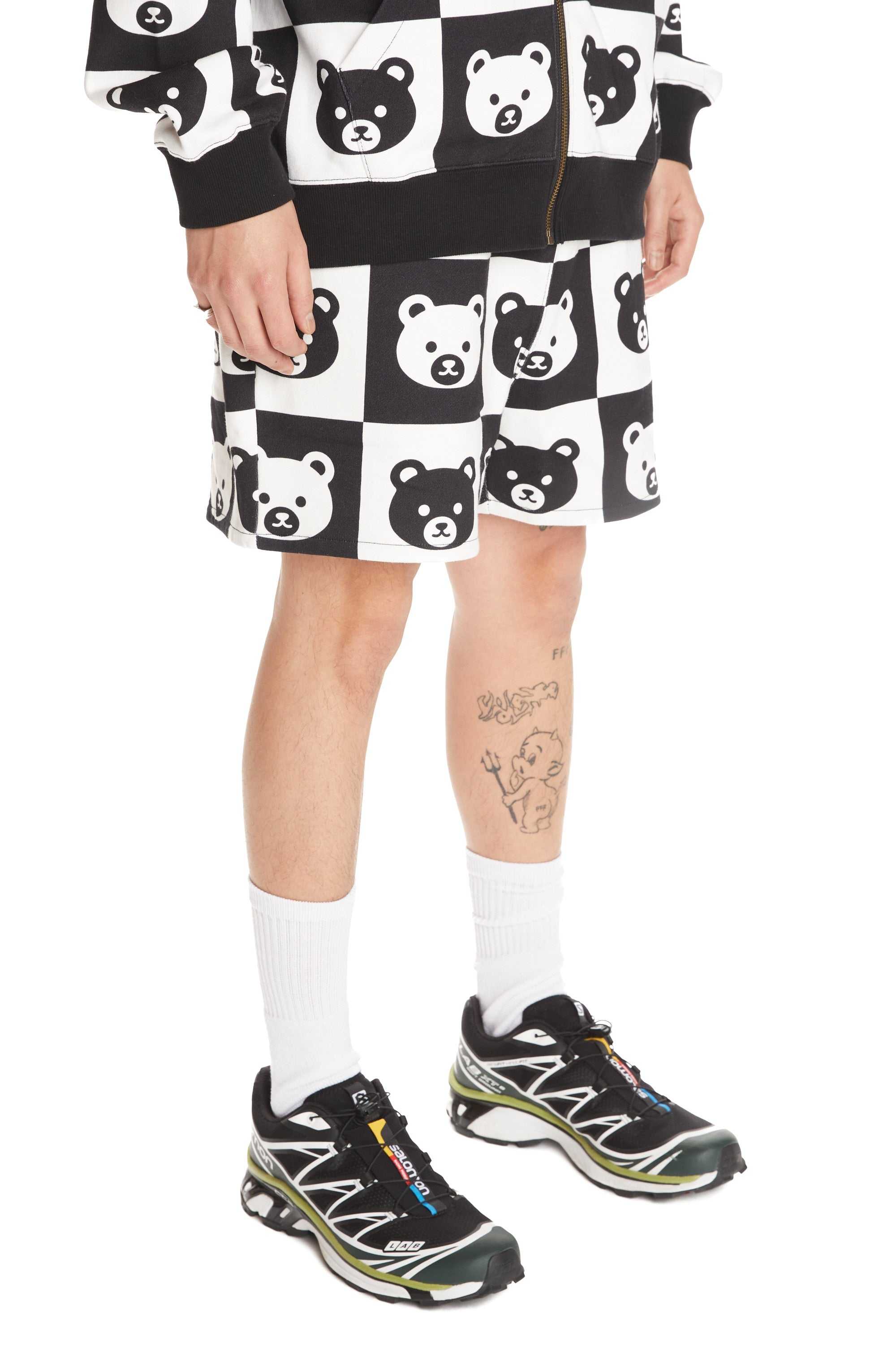 Black Multi Teddy Fresh Bear Check Shorts | 6153STFHO