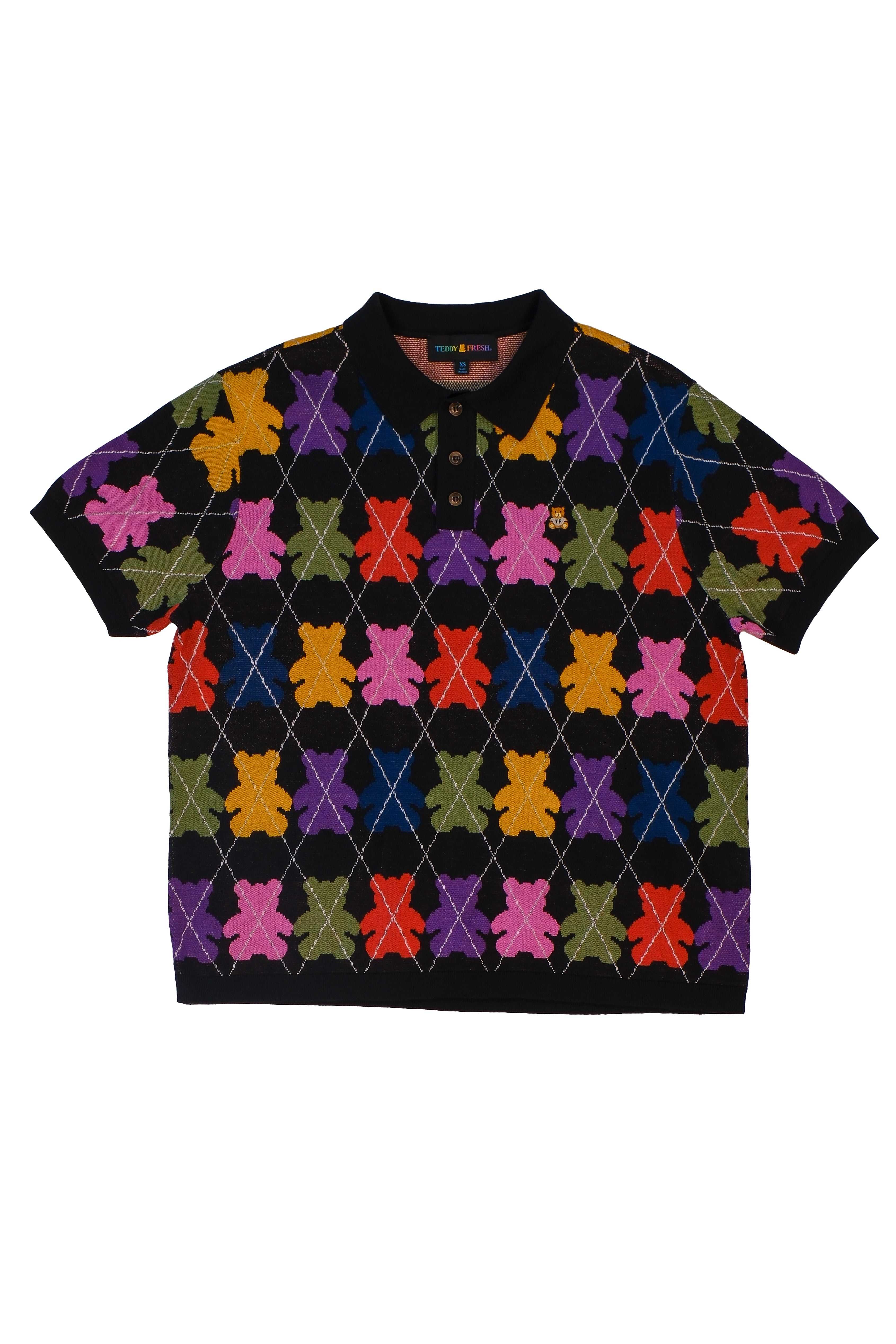 Black Multi Teddy Fresh Beargyle Knit Polo | 4651JCZMH