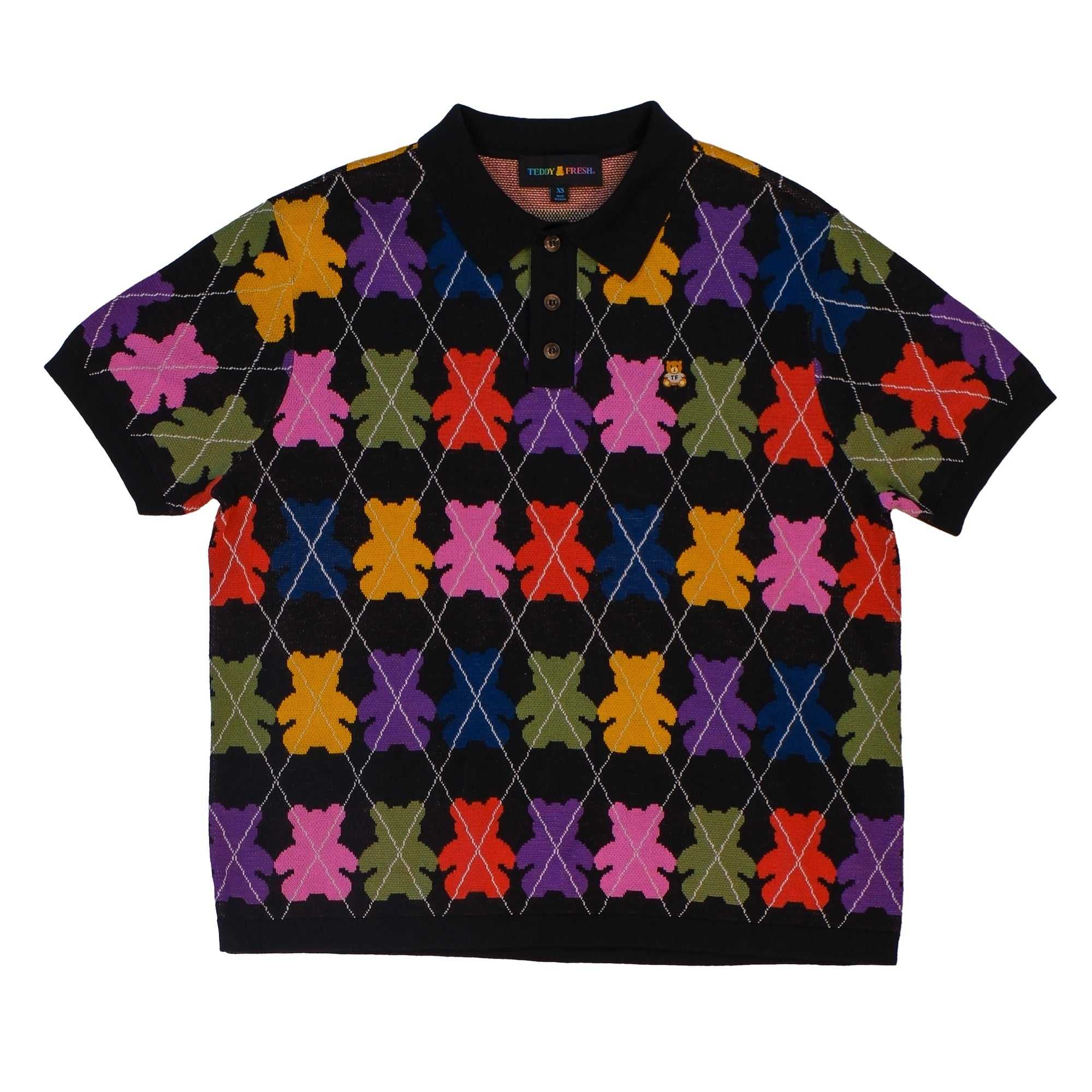 Black Multi Teddy Fresh Beargyle Knit Polo | 4651JCZMH