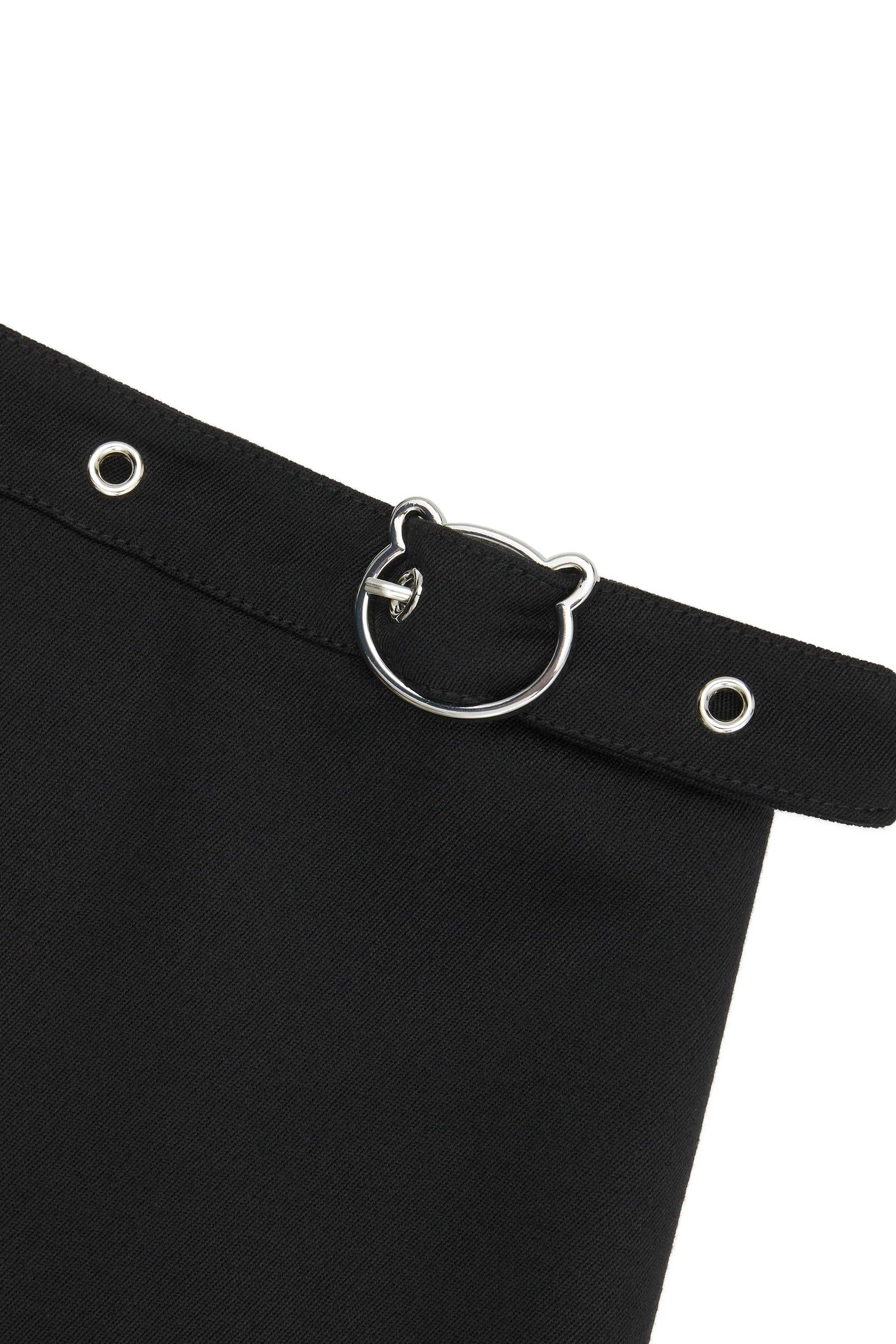 Black Teddy Fresh Bear Buckle Cheer Skirt | 3246BQUPK