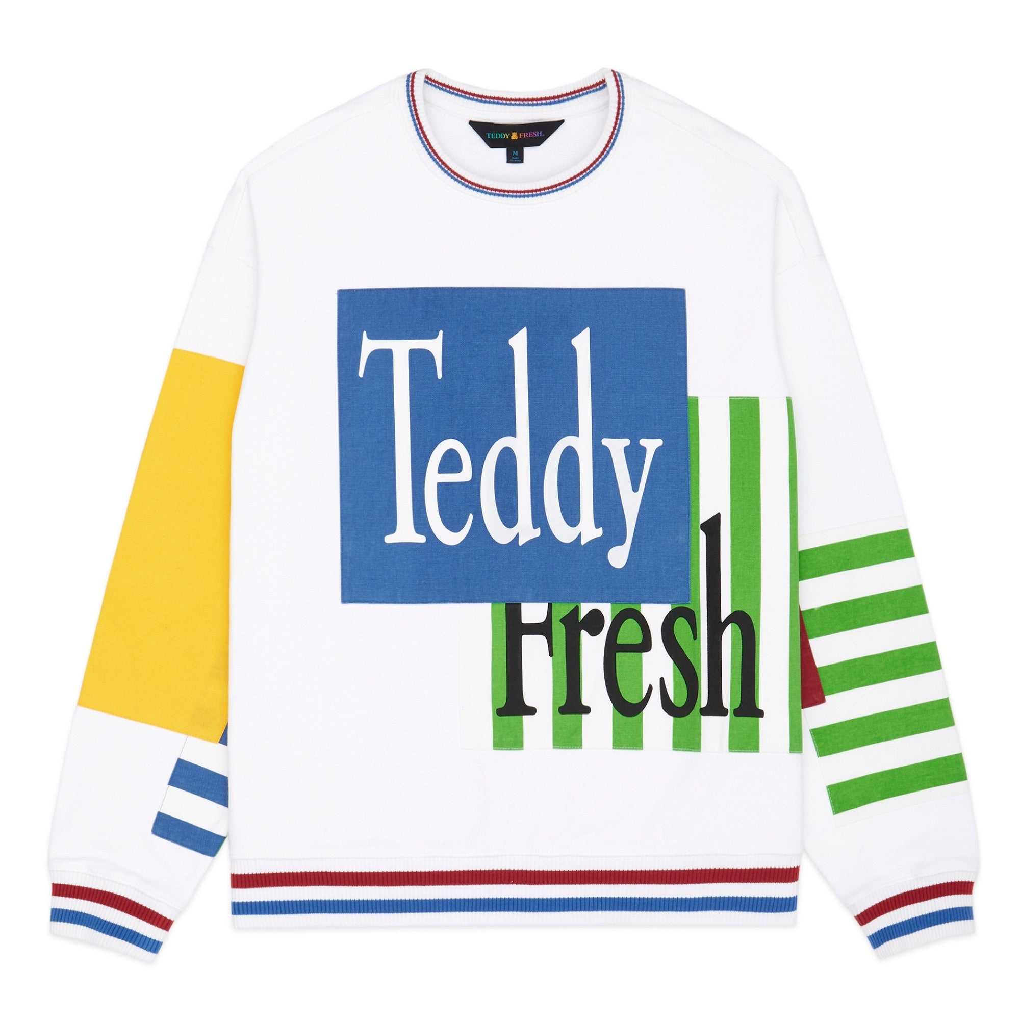 Black Teddy Fresh Box Paneled Crewneck | 1608ARLHQ