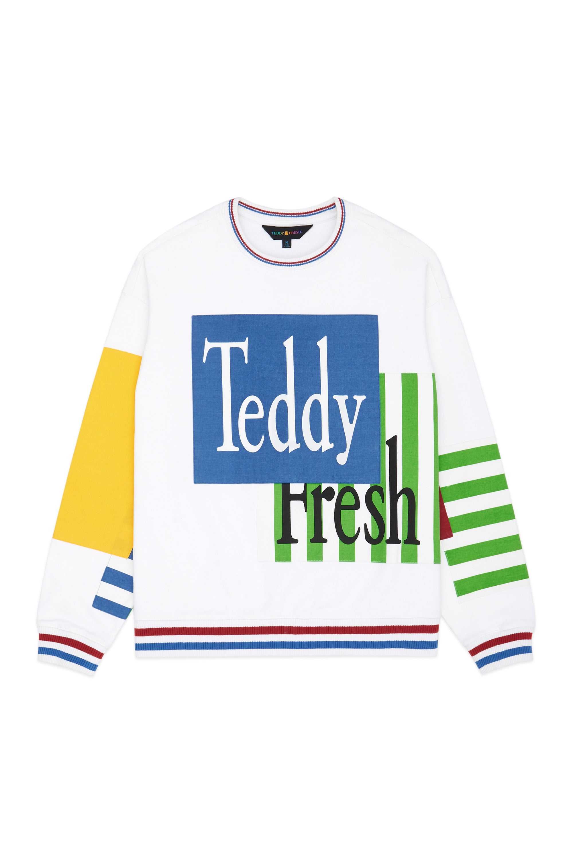 Black Teddy Fresh Box Paneled Crewneck | 1608ARLHQ