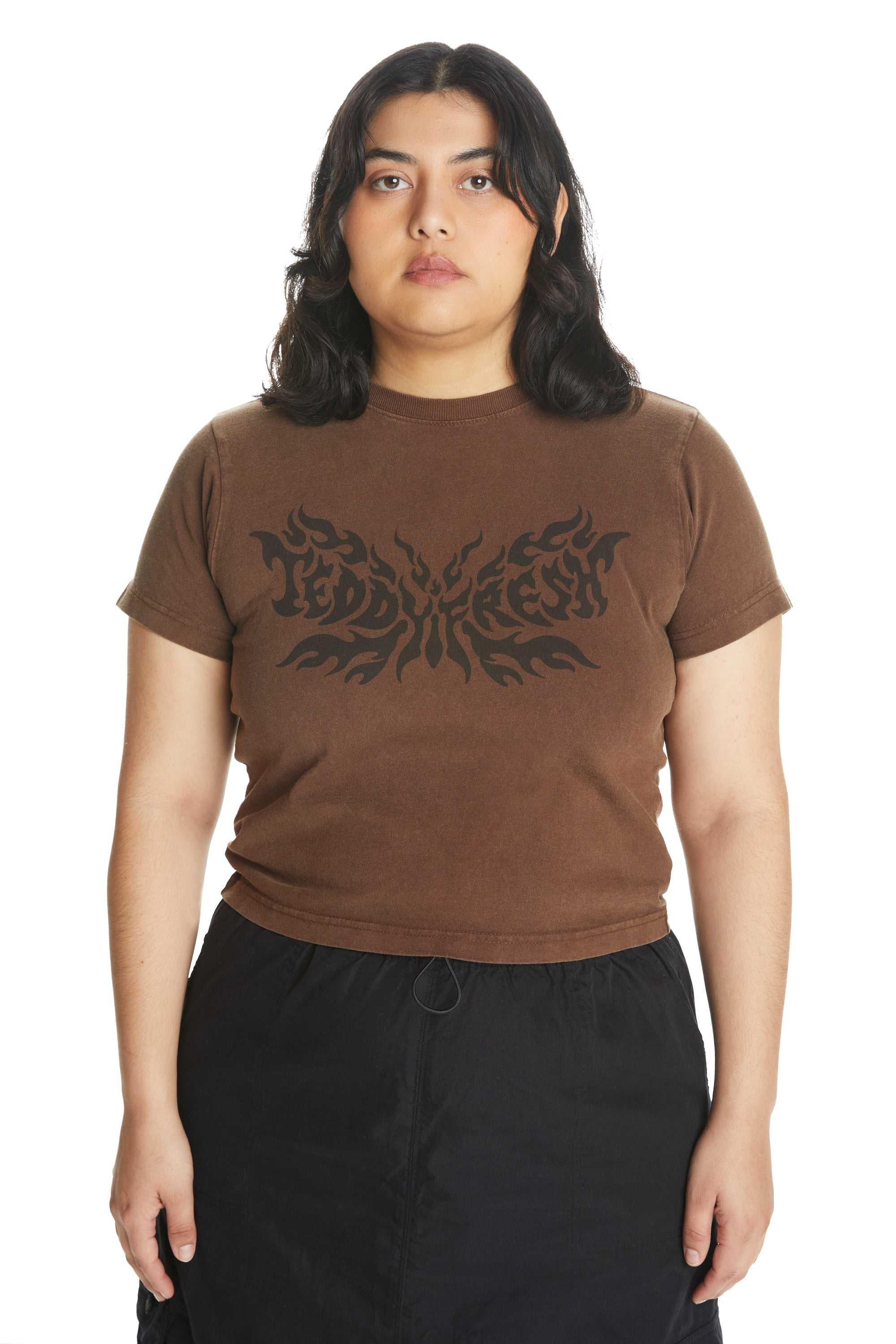 Black Teddy Fresh Butterfly Flames Tee | 1275PSGMX