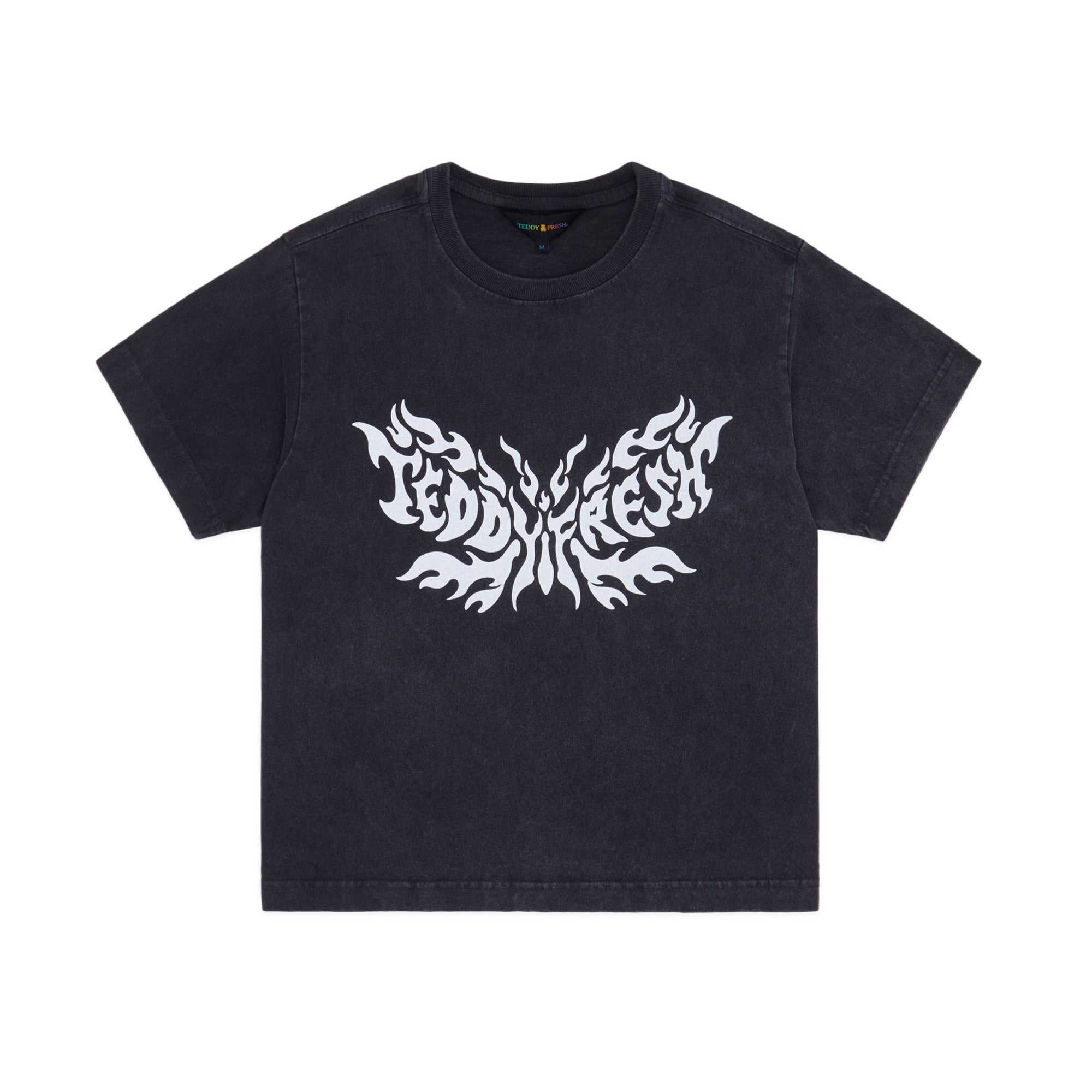 Black Teddy Fresh Butterfly Flames Tee | 1275PSGMX