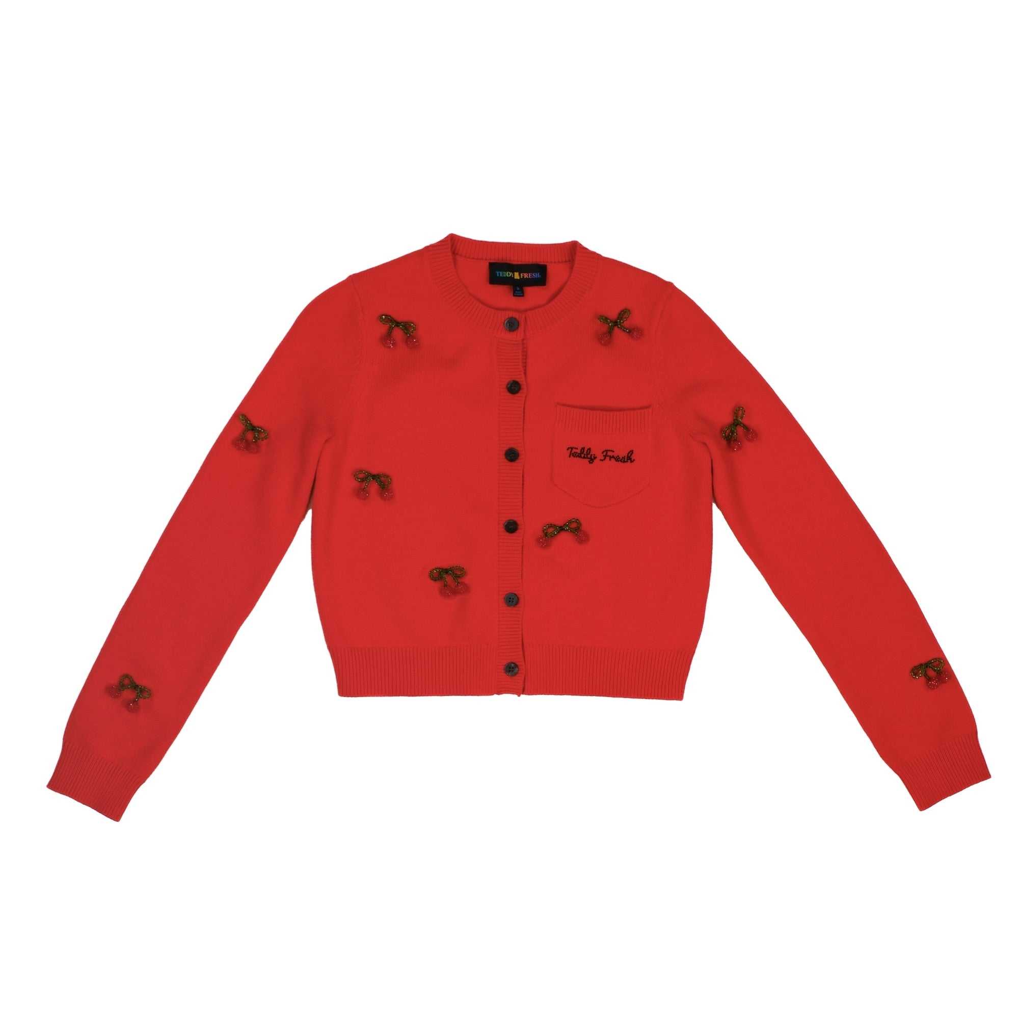 Black Teddy Fresh Cherry On Top Cardigan | 4039RDCBF