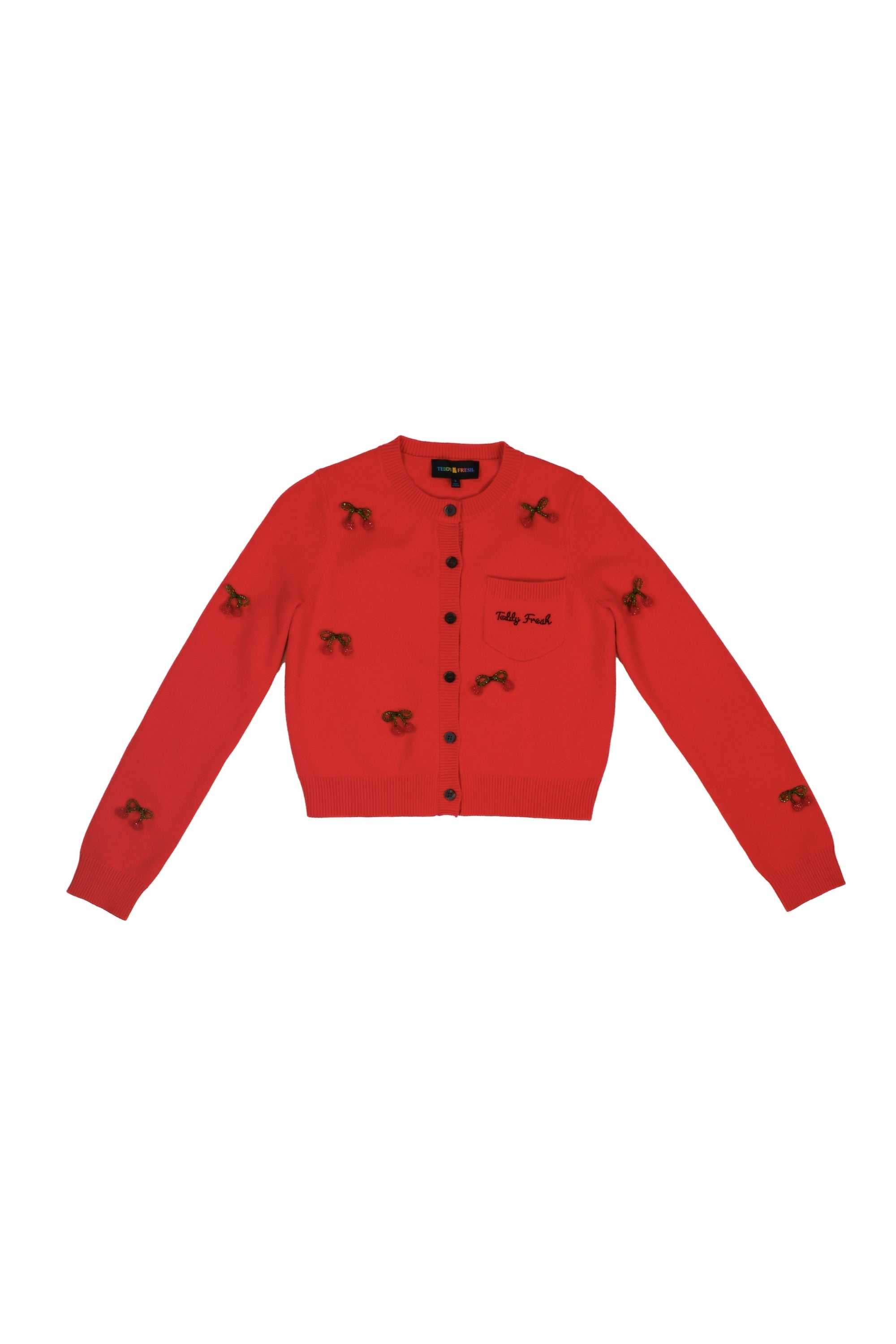 Black Teddy Fresh Cherry On Top Cardigan | 4039RDCBF