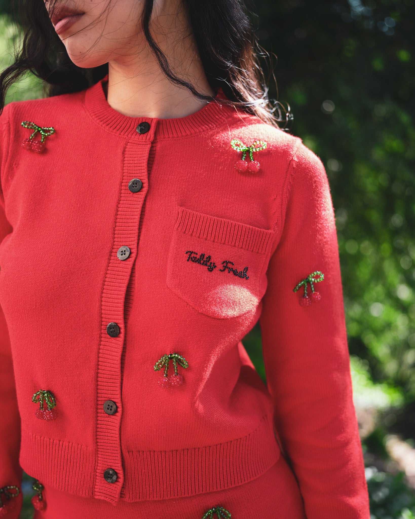 Black Teddy Fresh Cherry On Top Cardigan | 4039RDCBF