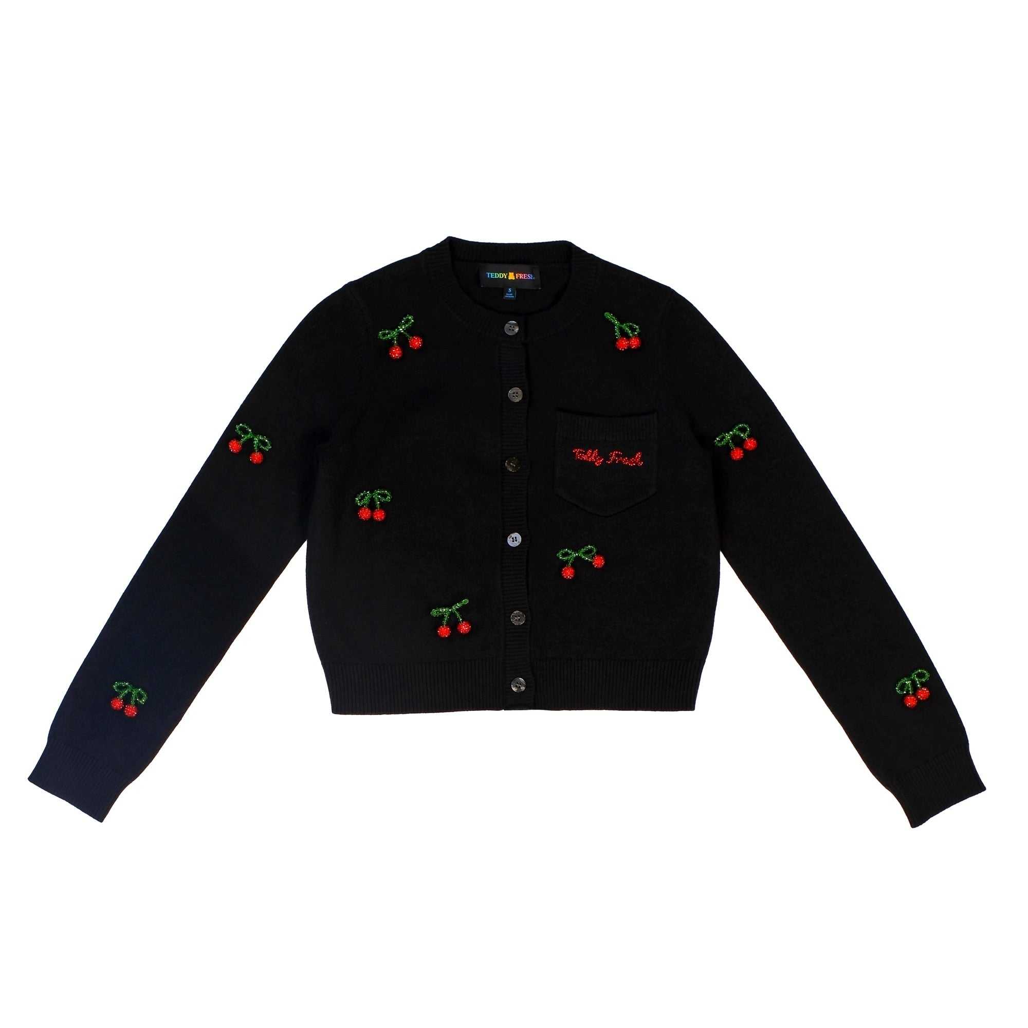 Black Teddy Fresh Cherry On Top Cardigan | 4039RDCBF