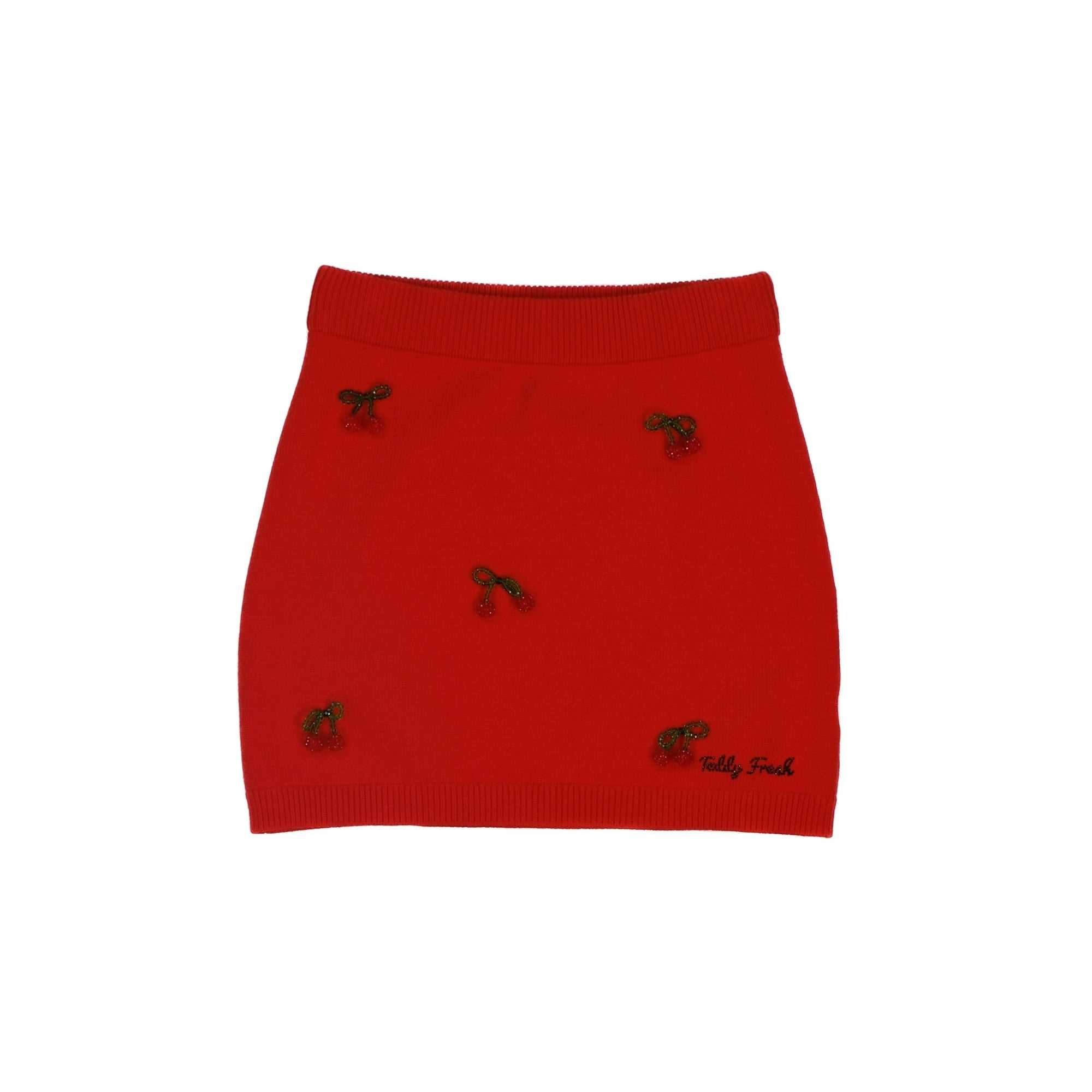 Black Teddy Fresh Cherry On Top Knit Skirt | 5368HZADW