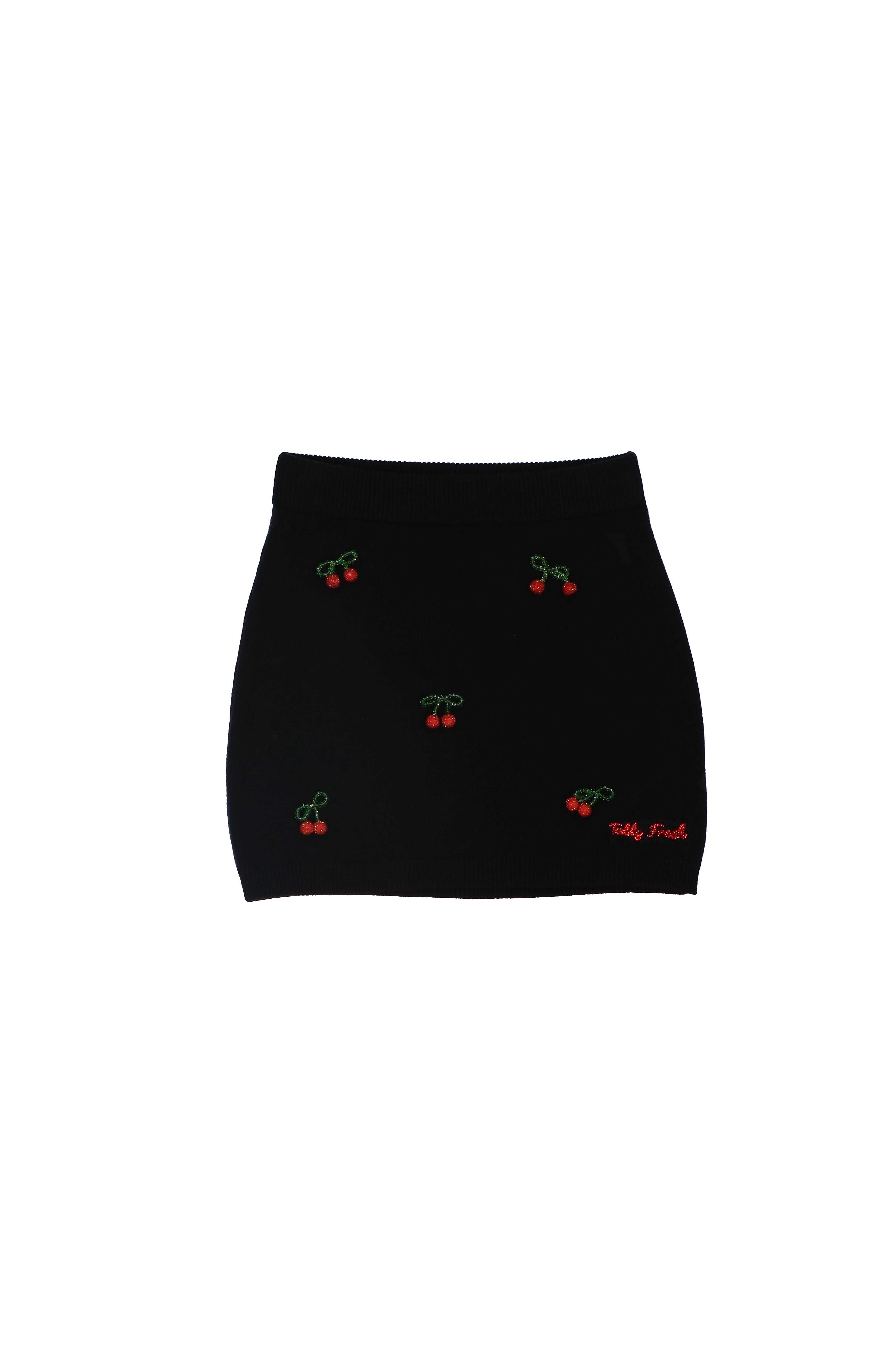 Black Teddy Fresh Cherry On Top Knit Skirt | 5368HZADW