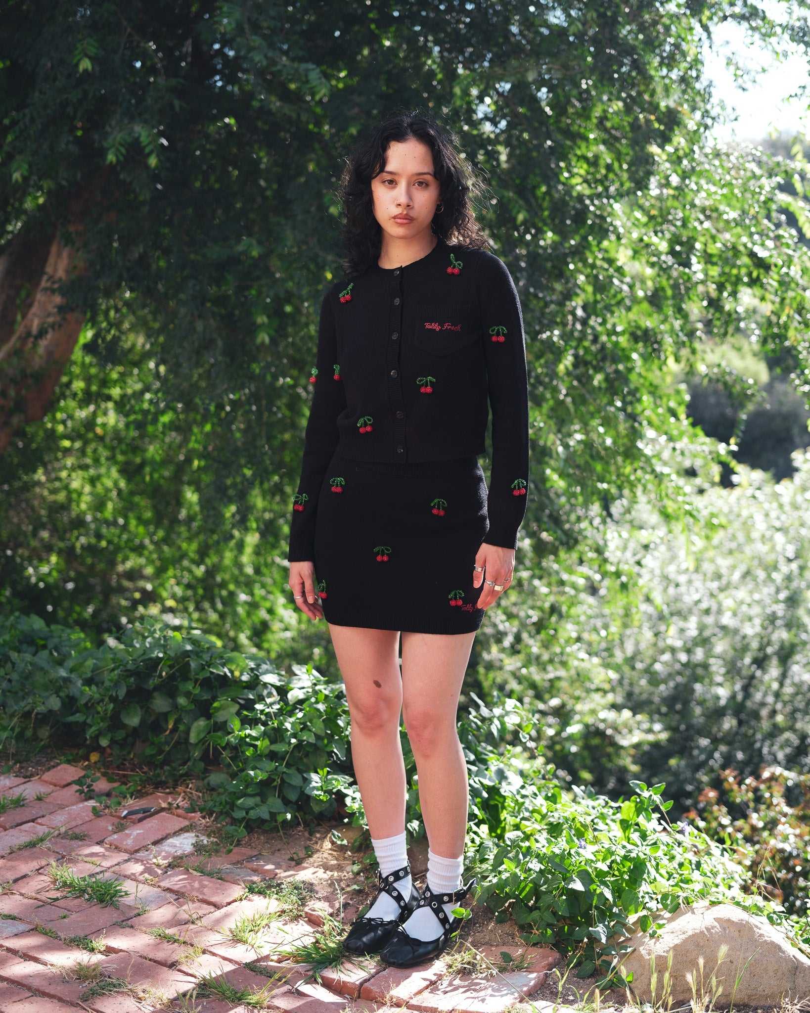 Black Teddy Fresh Cherry On Top Knit Skirt | 5368HZADW