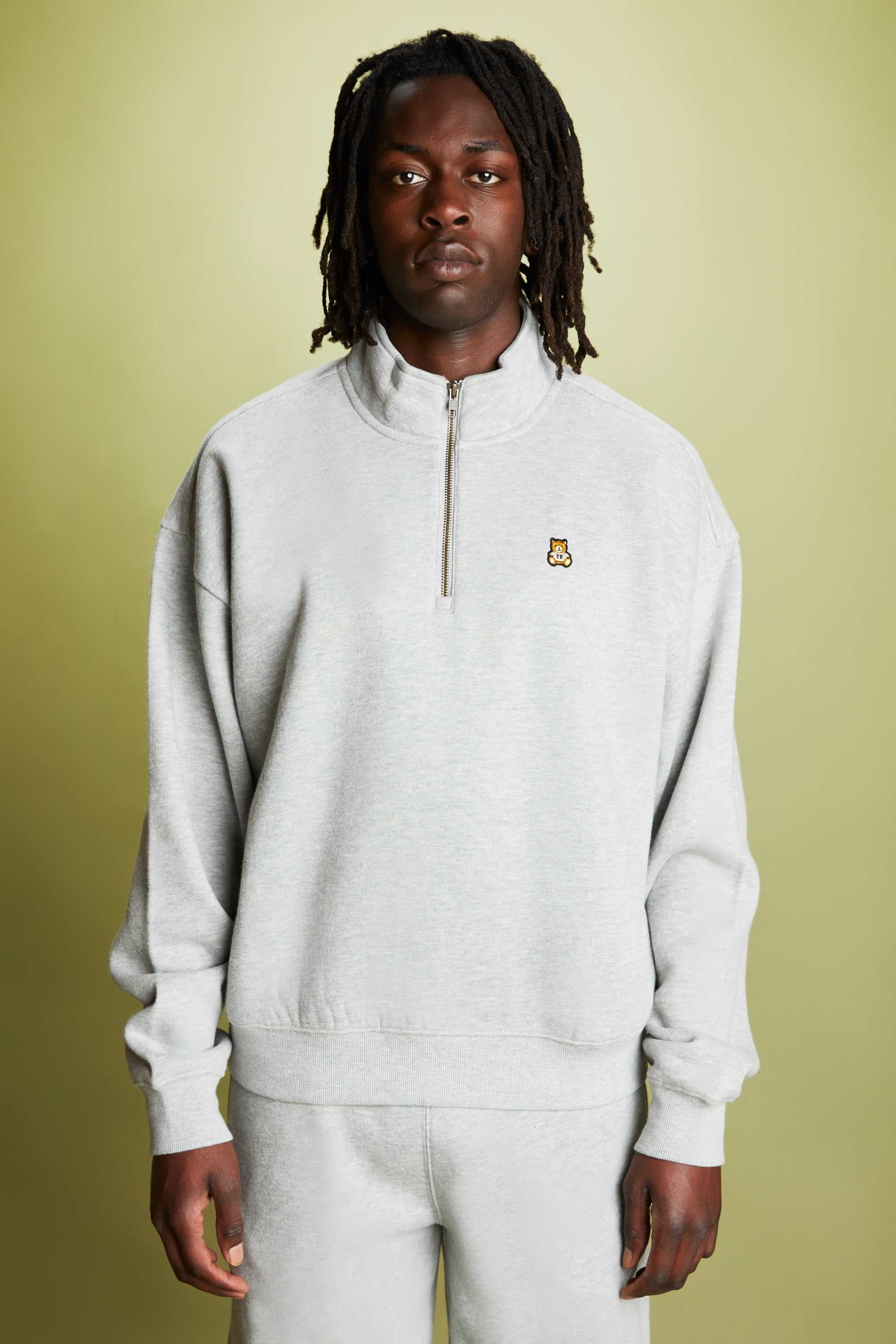 Black Teddy Fresh Classic Funnel Neck Zip Sweatshirt | 0162EGFTK