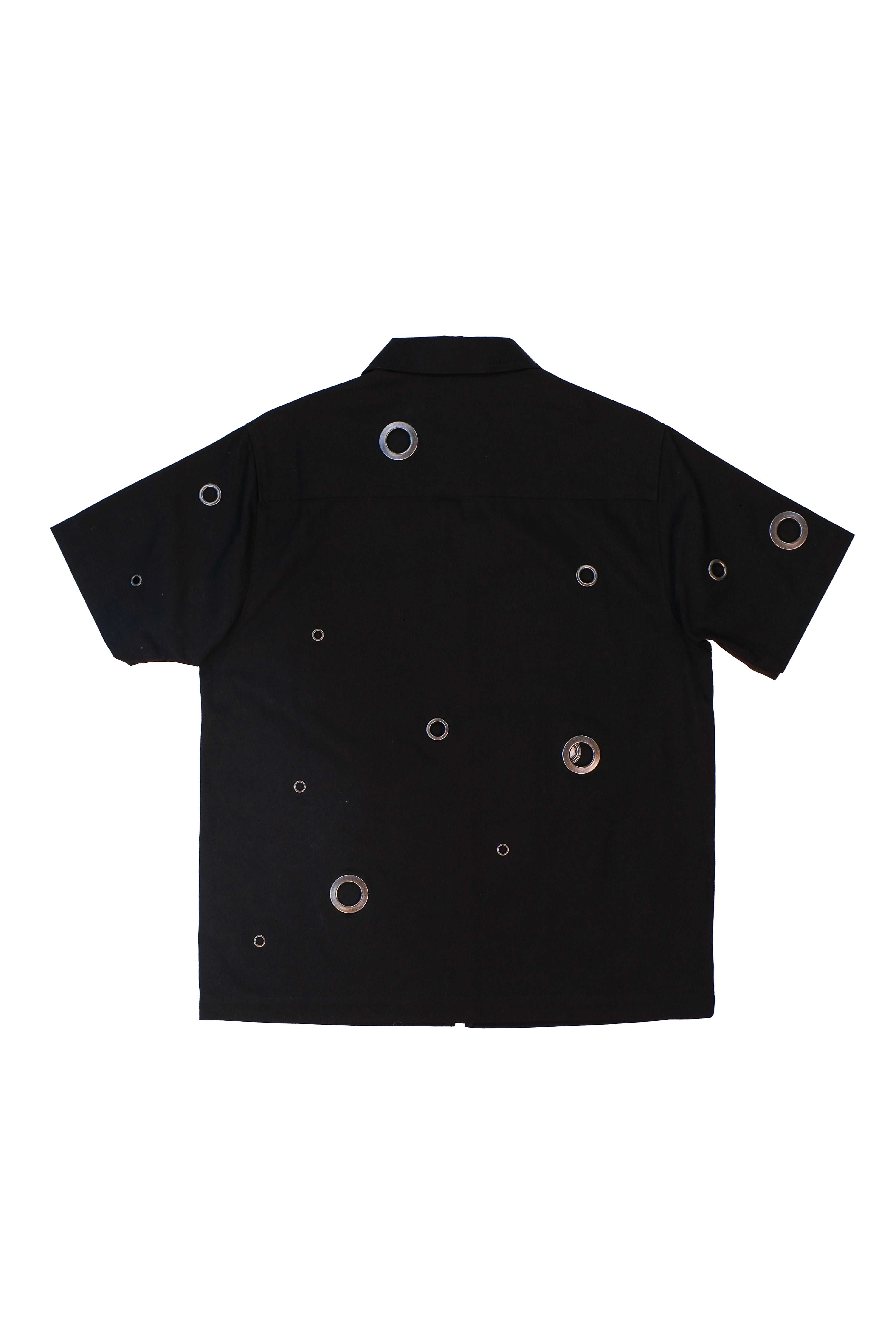 Black Teddy Fresh Eyelet Zip Shirt | 0623KNFVW