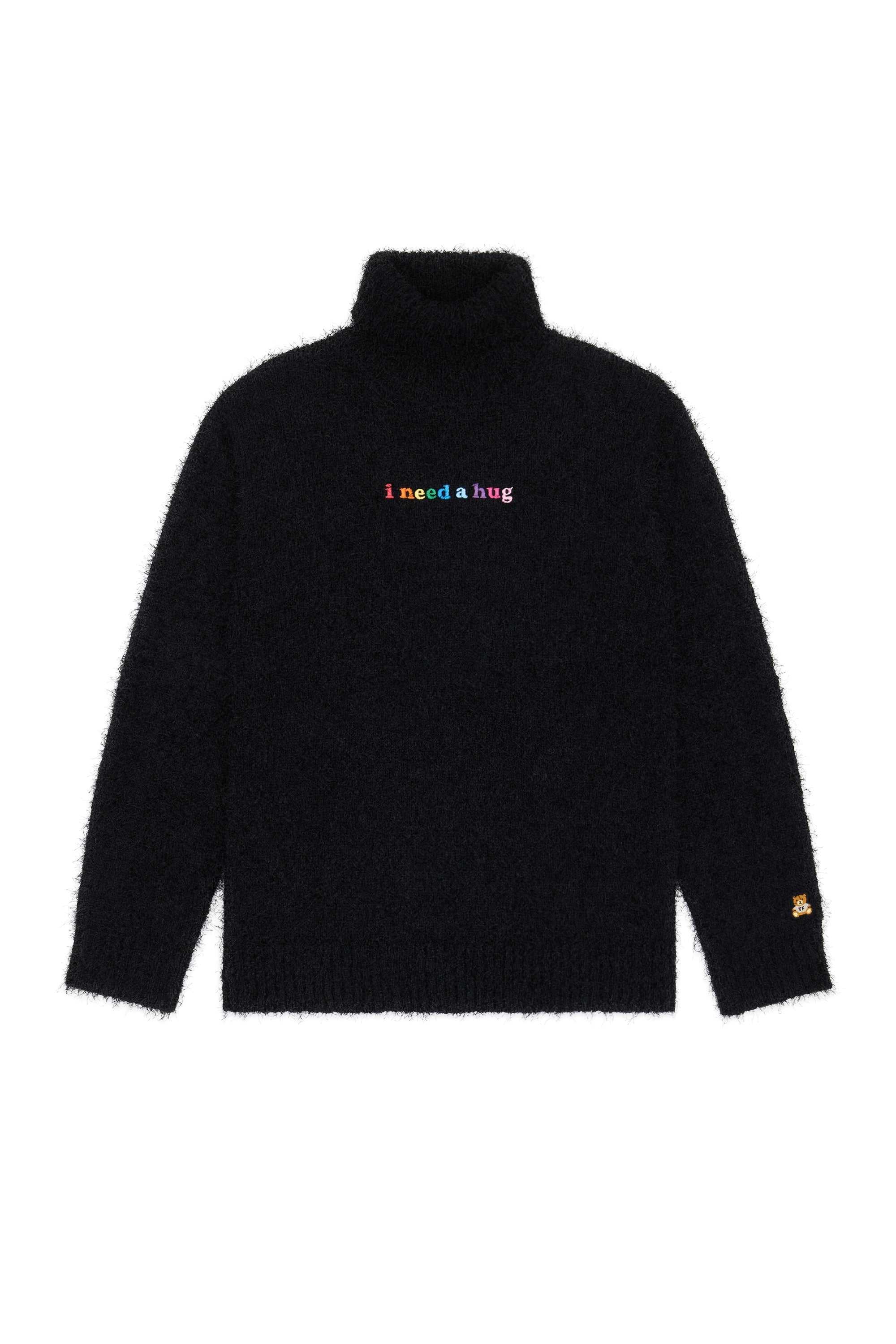 Black Teddy Fresh Fuzzy Oversized Turtleneck | 2417CWRJN