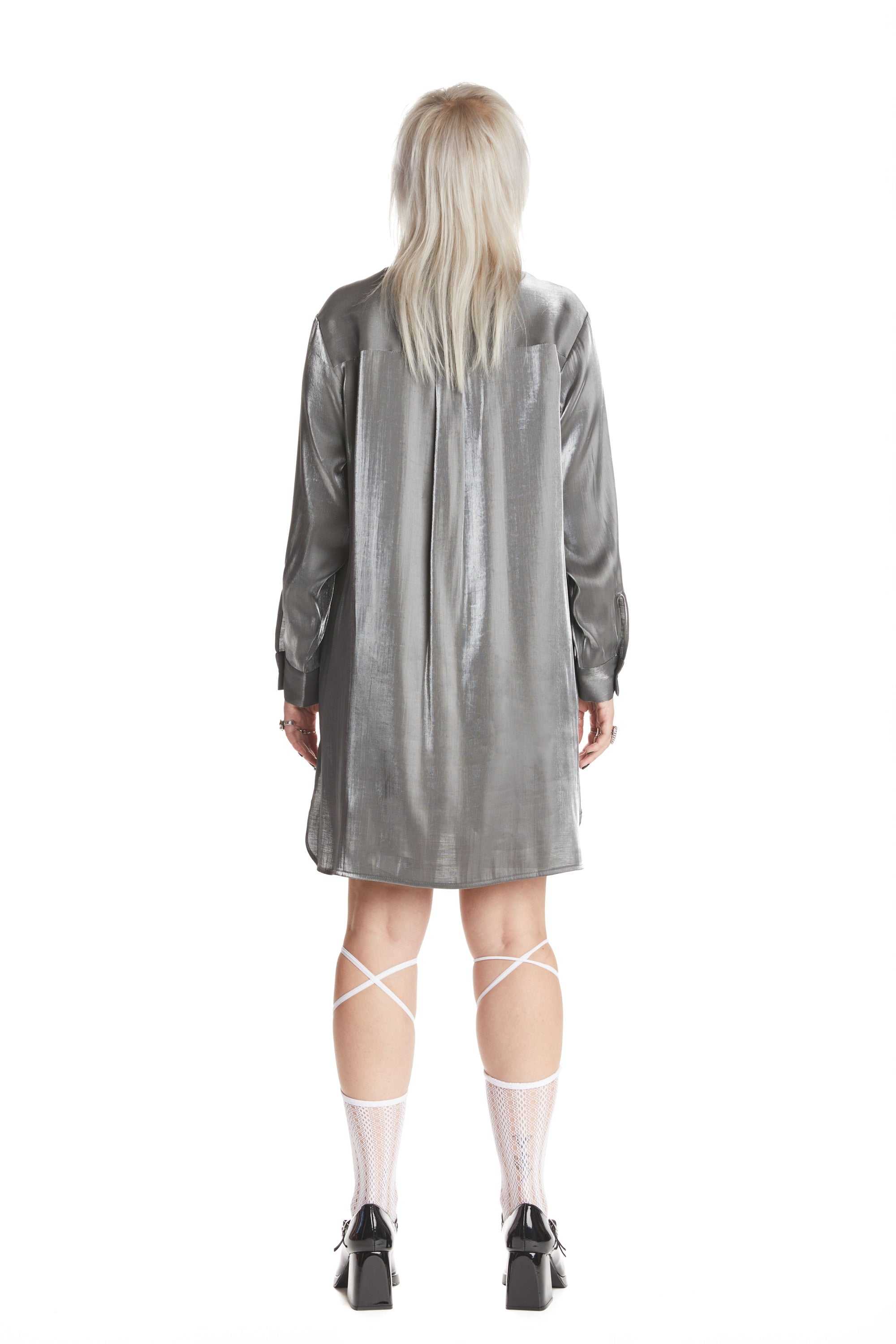 Black Teddy Fresh Iridescent Shirt Dress | 4602DNIEJ