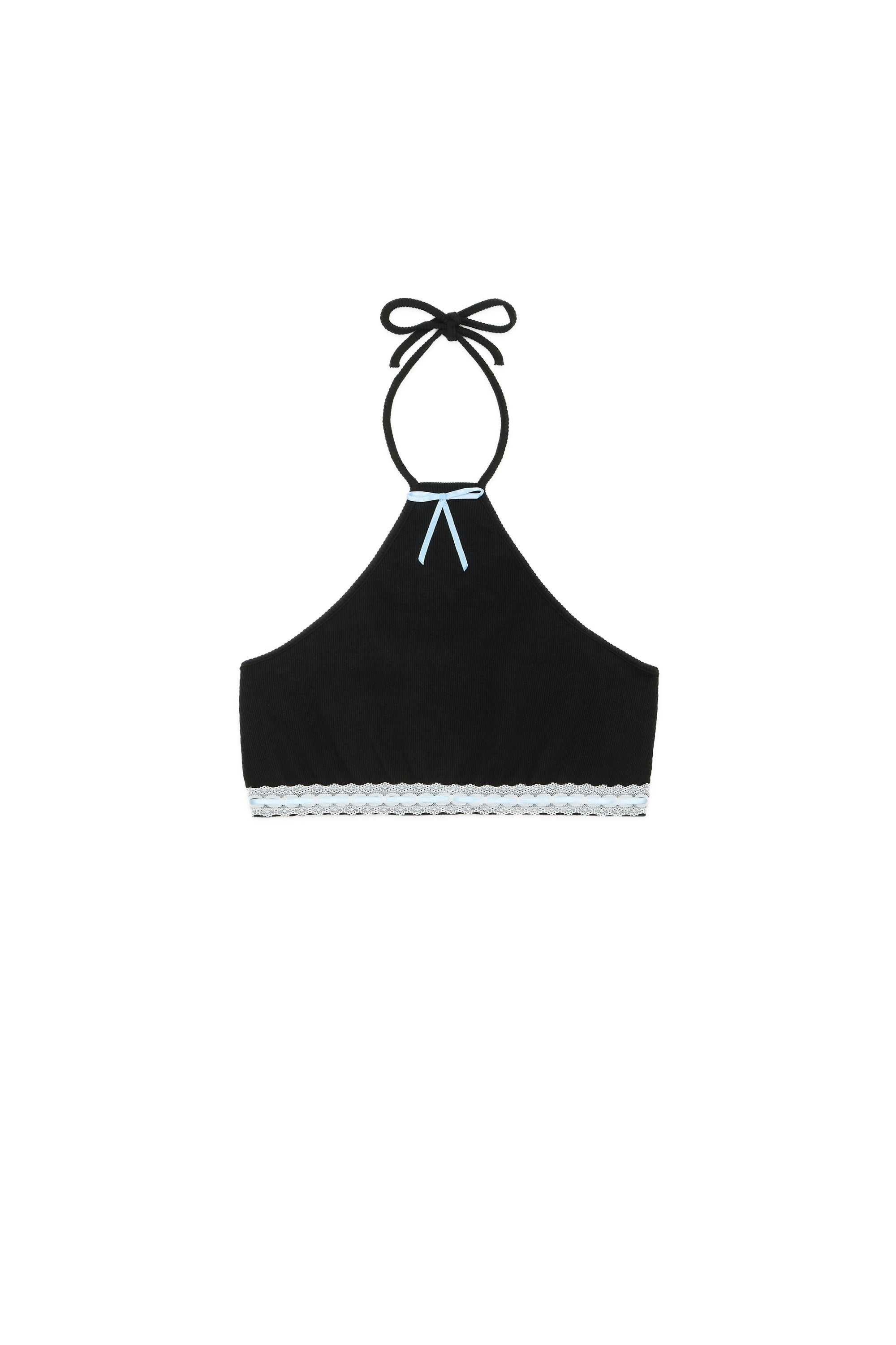 Black Teddy Fresh Little Bow Crop Top | 4598SJORK