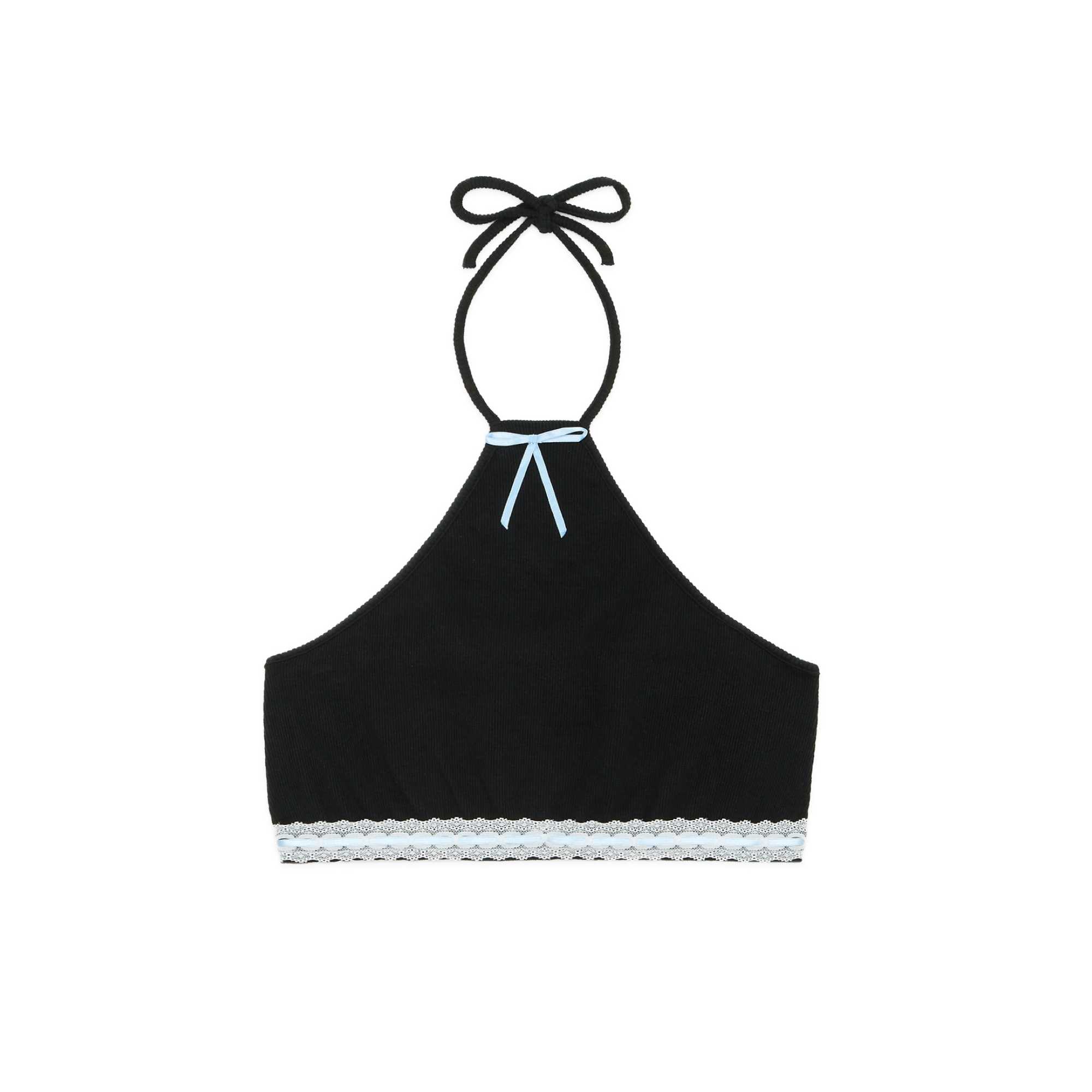 Black Teddy Fresh Little Bow Crop Top | 4598SJORK