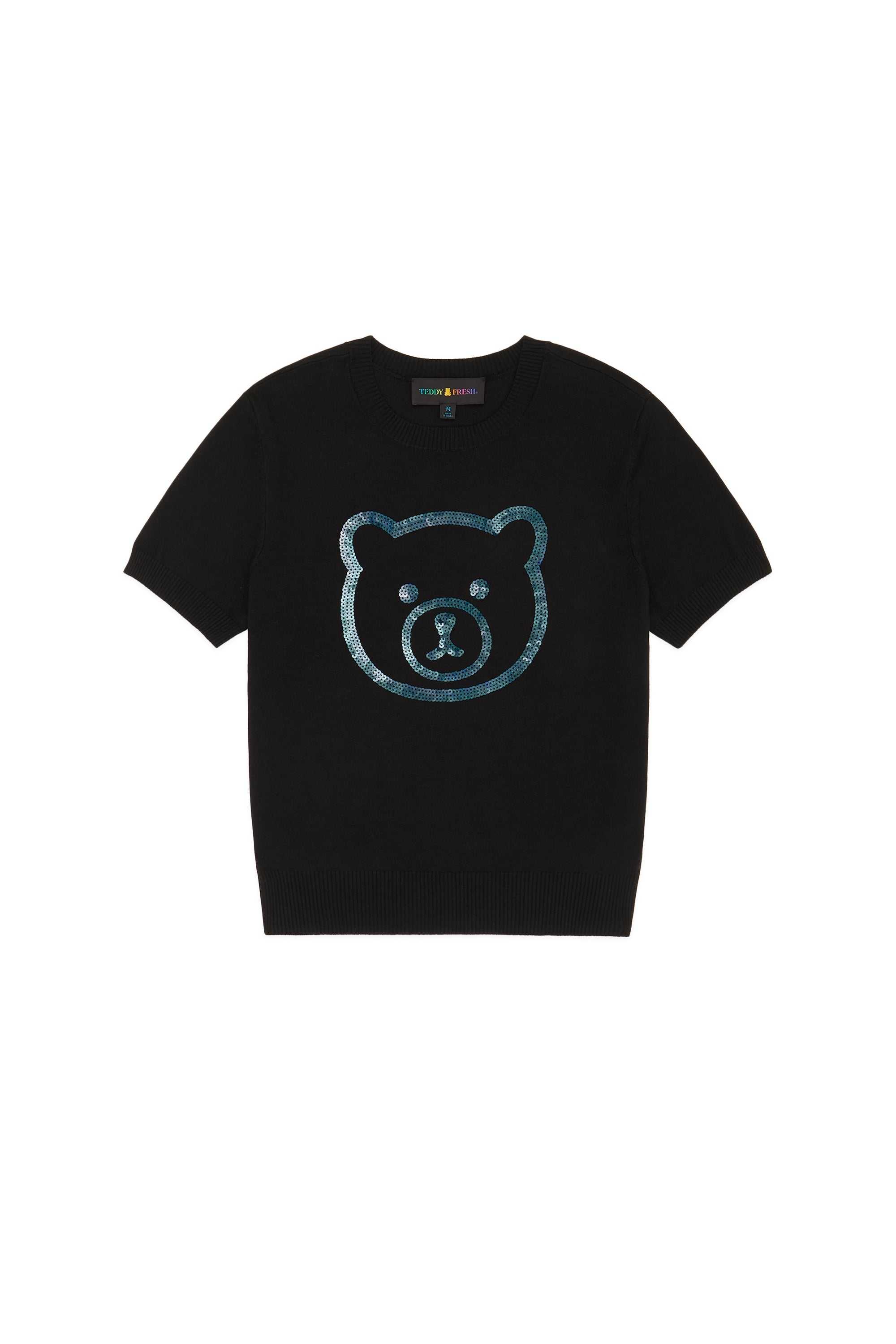 Black Teddy Fresh Sequin Bear Top | 0547HEQKM