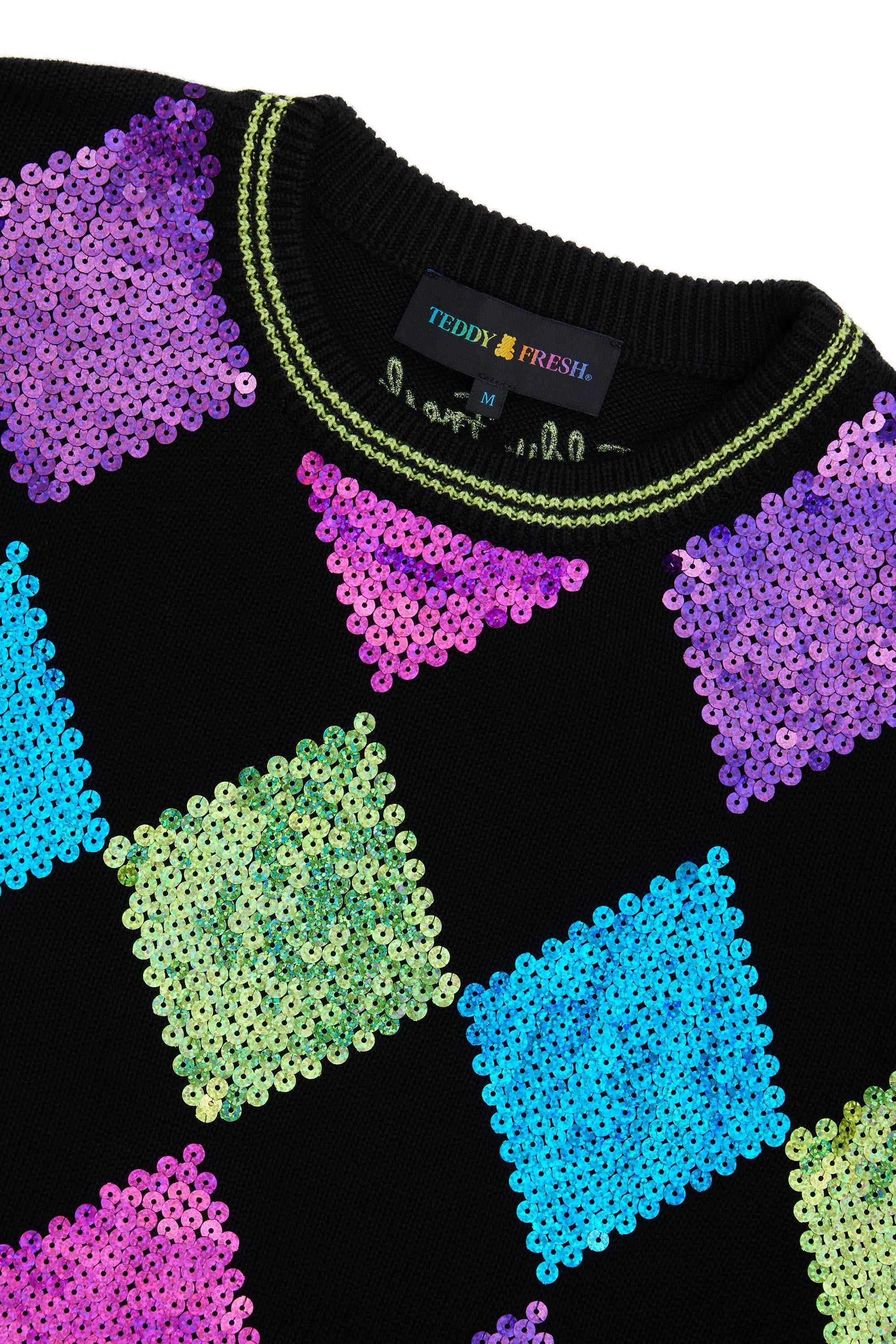 Black Teddy Fresh Sequin Sweater | 3529ODLFH