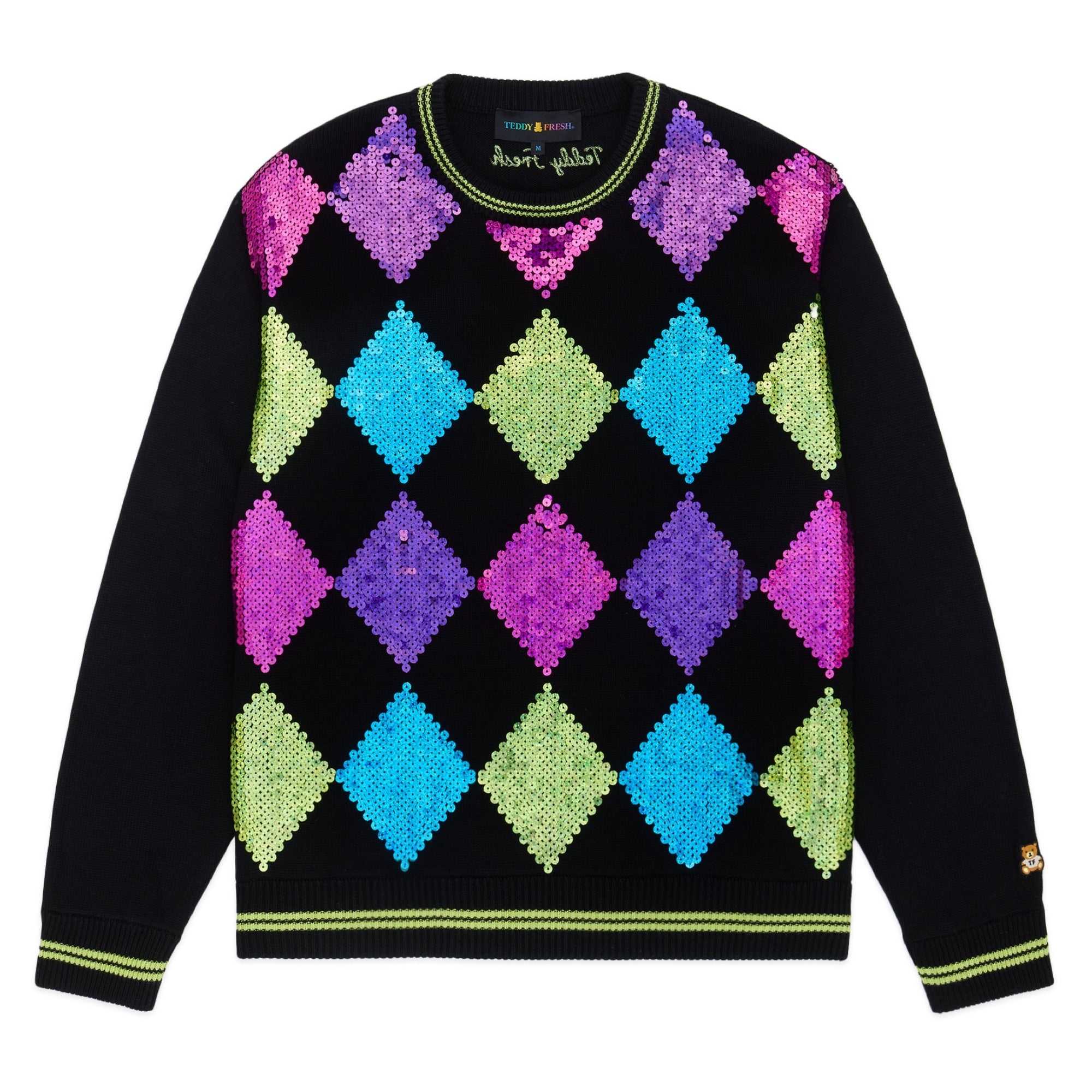 Black Teddy Fresh Sequin Sweater | 3529ODLFH