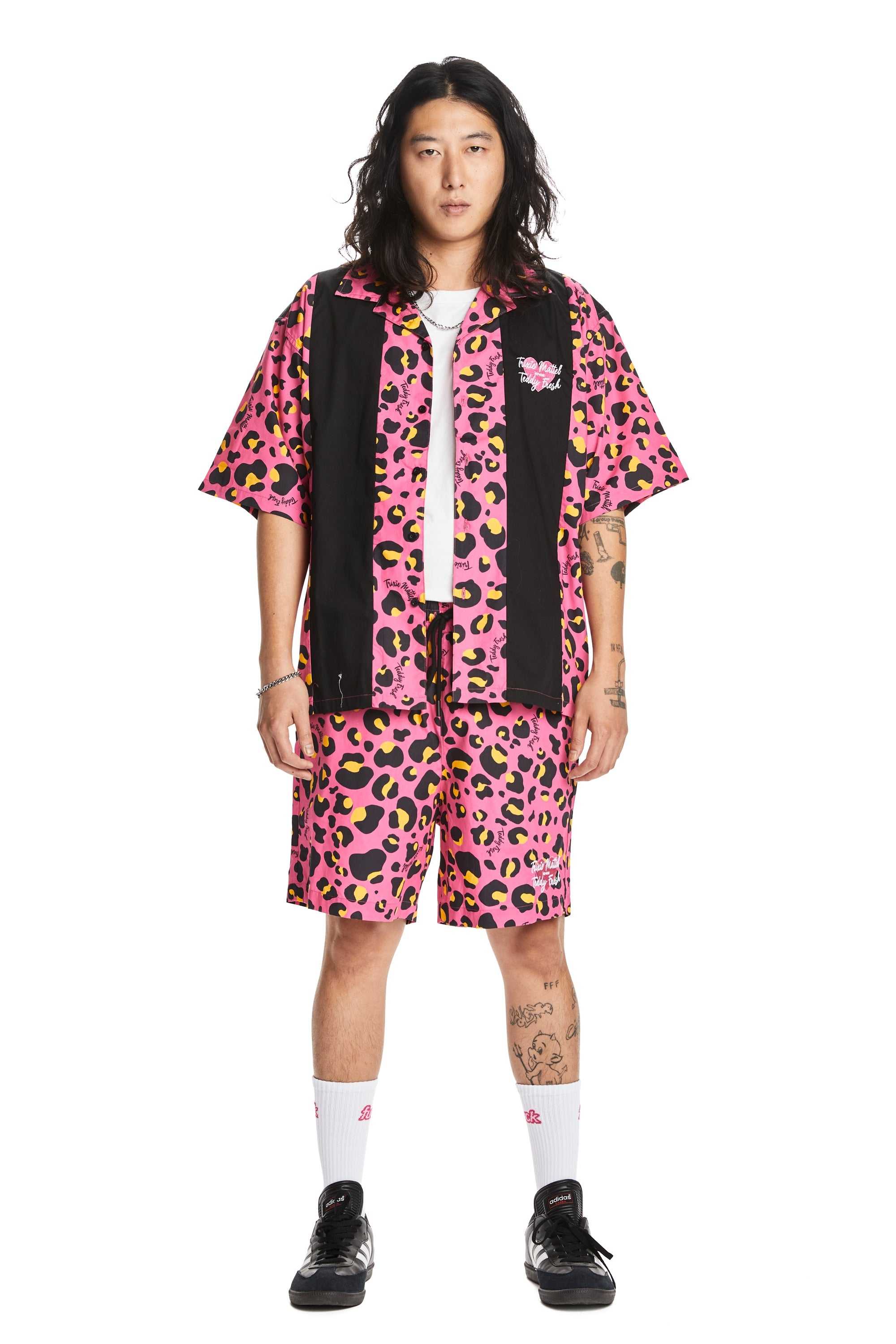 Black Teddy Fresh TF x Trixie Leopard Bowling Shirt | 3549BLVUA