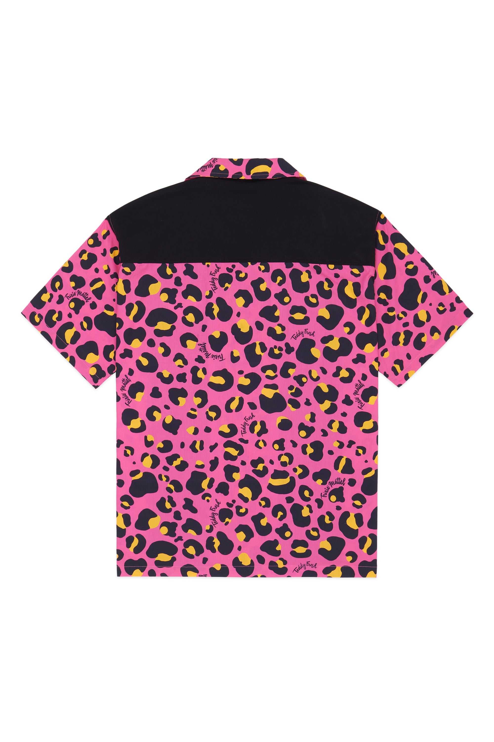 Black Teddy Fresh TF x Trixie Leopard Bowling Shirt | 3549BLVUA