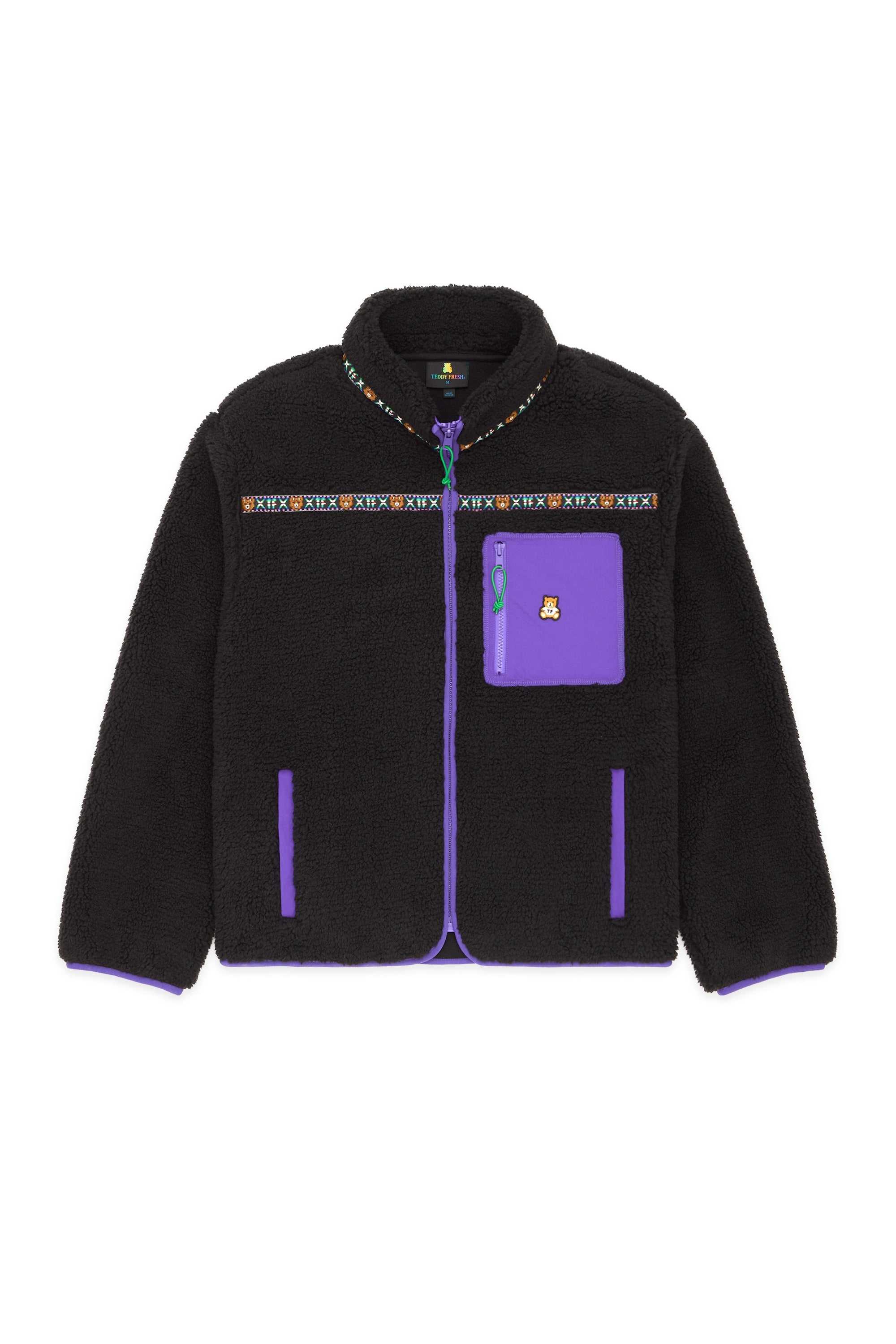 Black Teddy Fresh Techy Sherpa Jacket | 7409DGIPQ