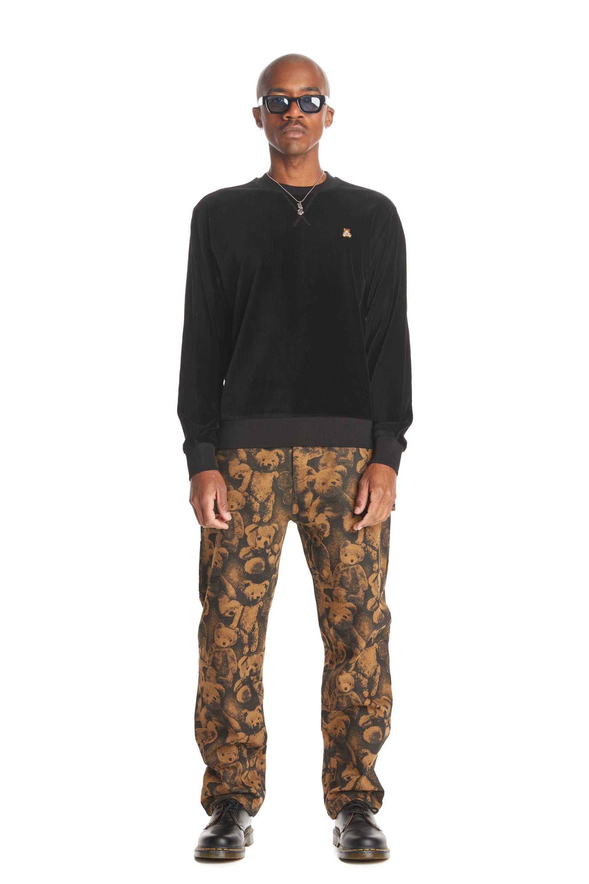 Black Teddy Fresh Velour Rib Crewneck | 1490AKCGX