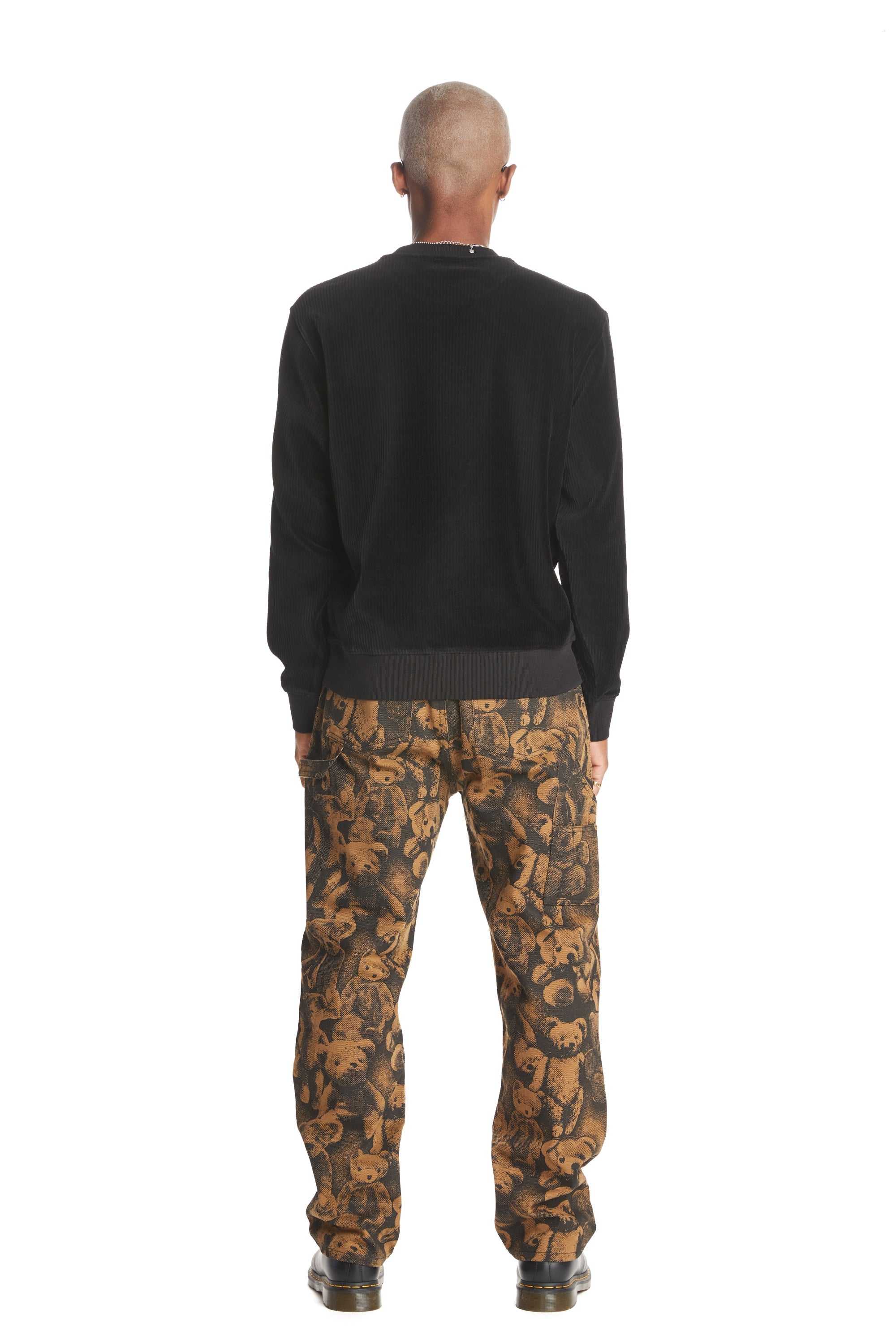 Black Teddy Fresh Velour Rib Crewneck | 1490AKCGX