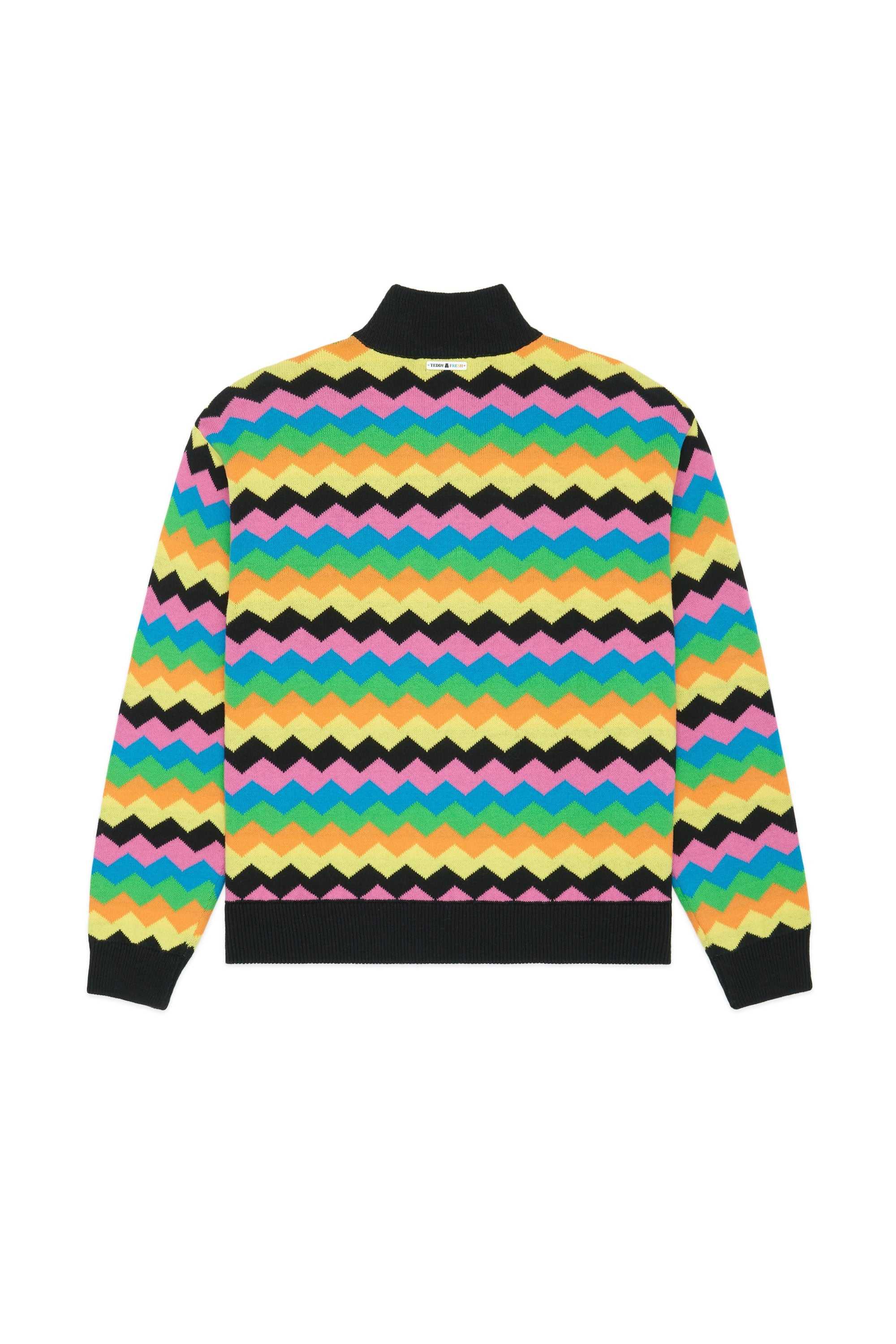 Black Teddy Fresh Zig Zag Quarter Zip Sweater | 9524IWXJU