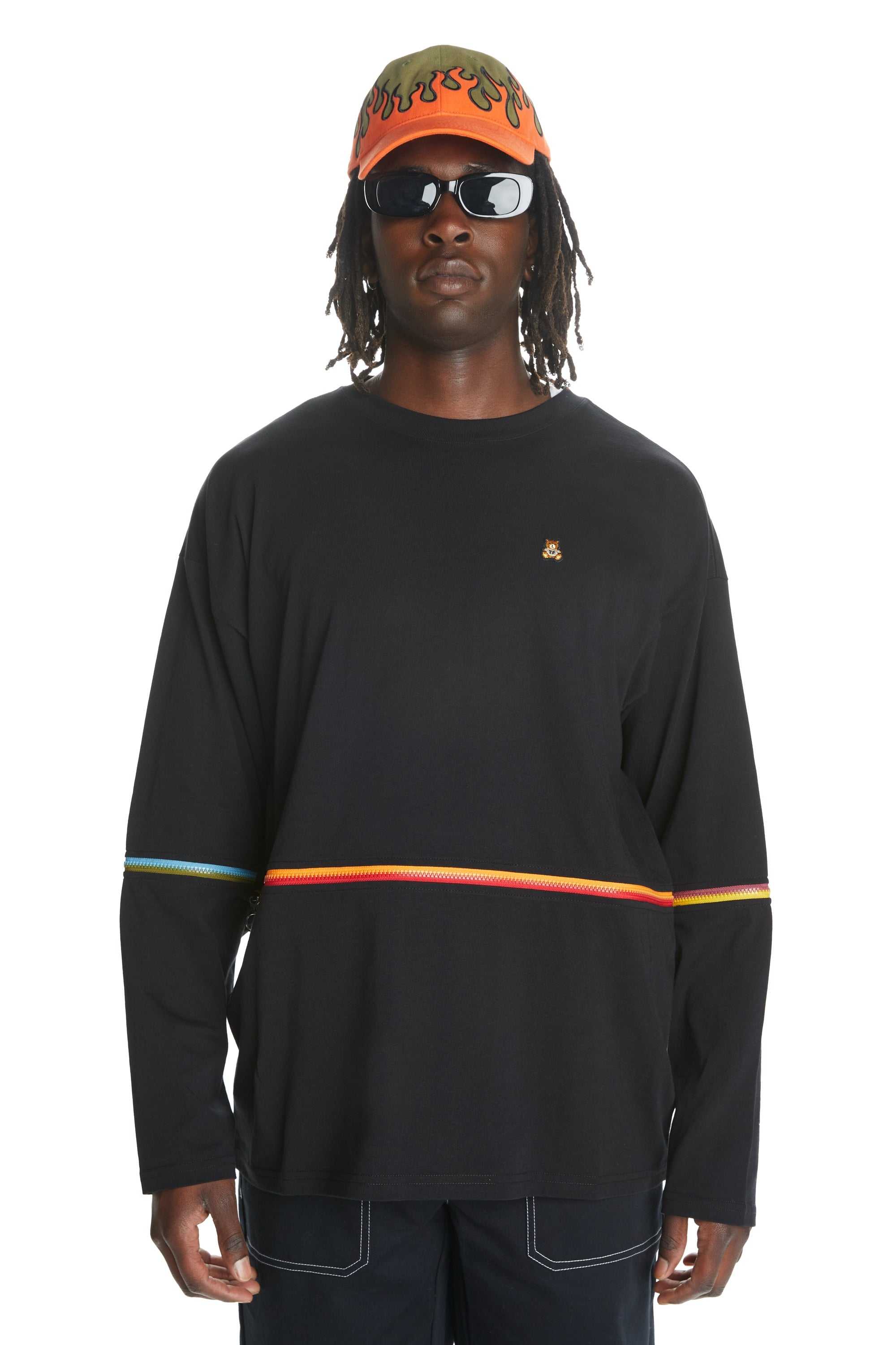 Black Teddy Fresh Zip Off Tee | 9584CBXEW