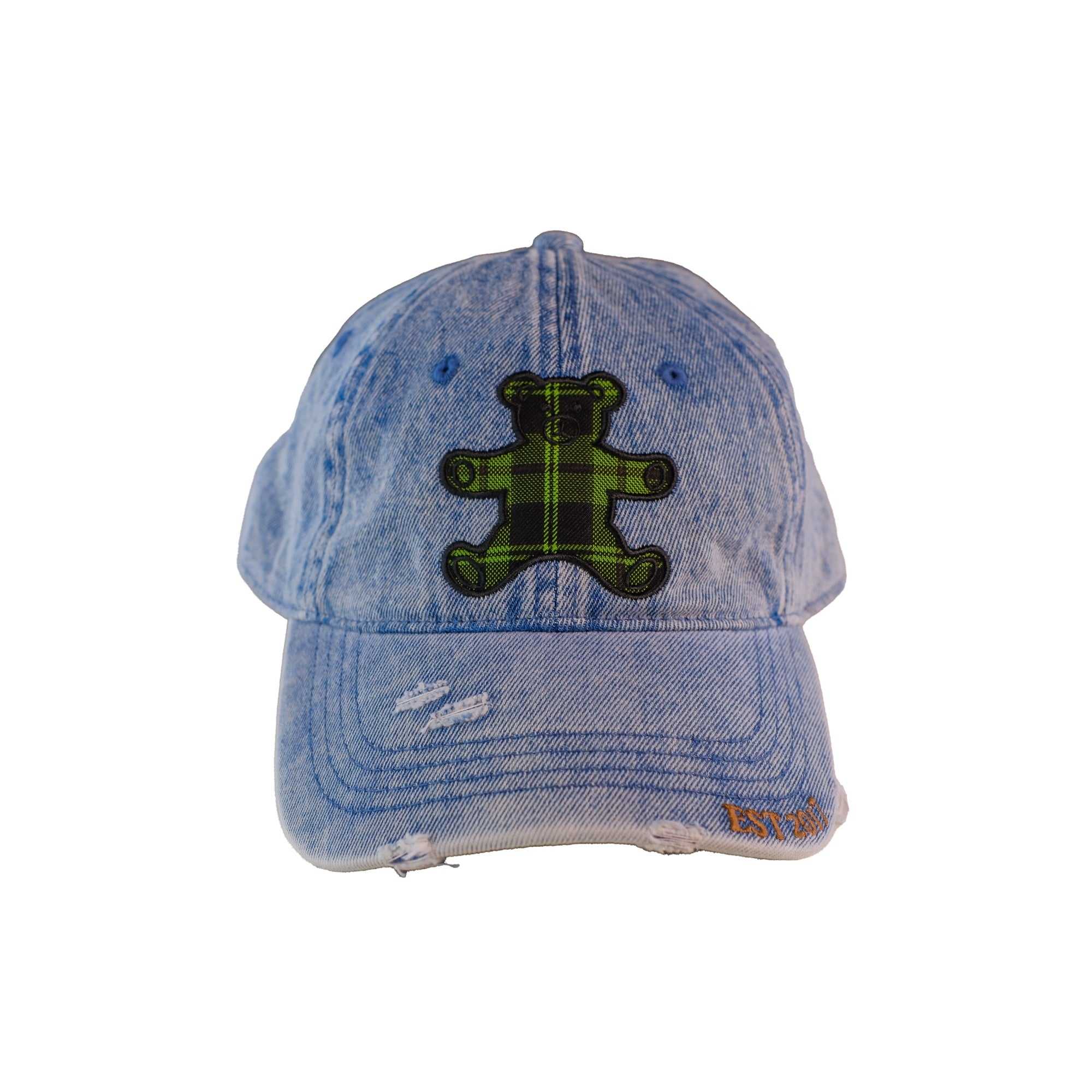 Blue Denim Teddy Fresh Patchwork Bear Dad Hat | 3625UKEFP