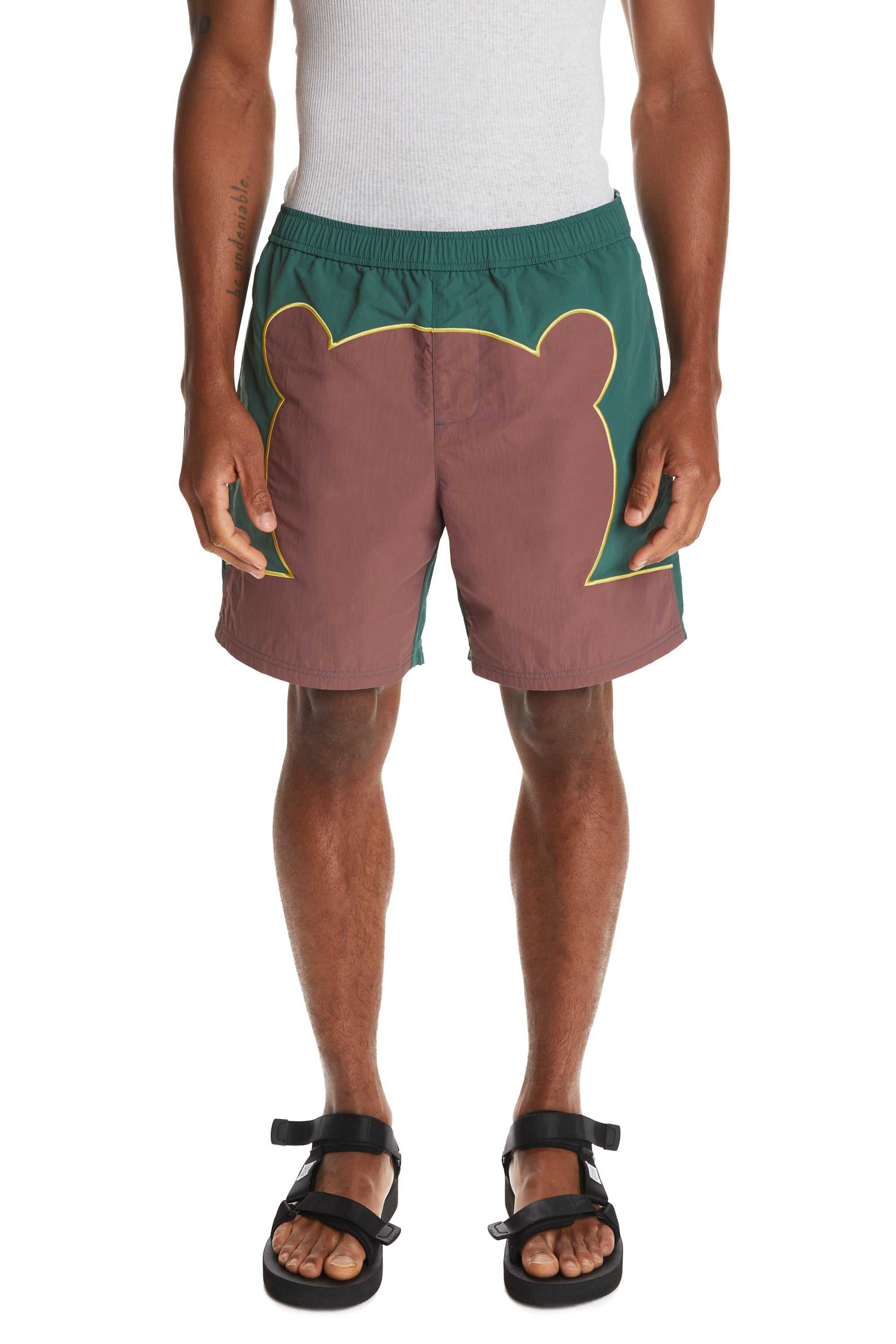 Brick Red Teddy Fresh Bear Silhouette Swim Shorts | 1458UEFIY