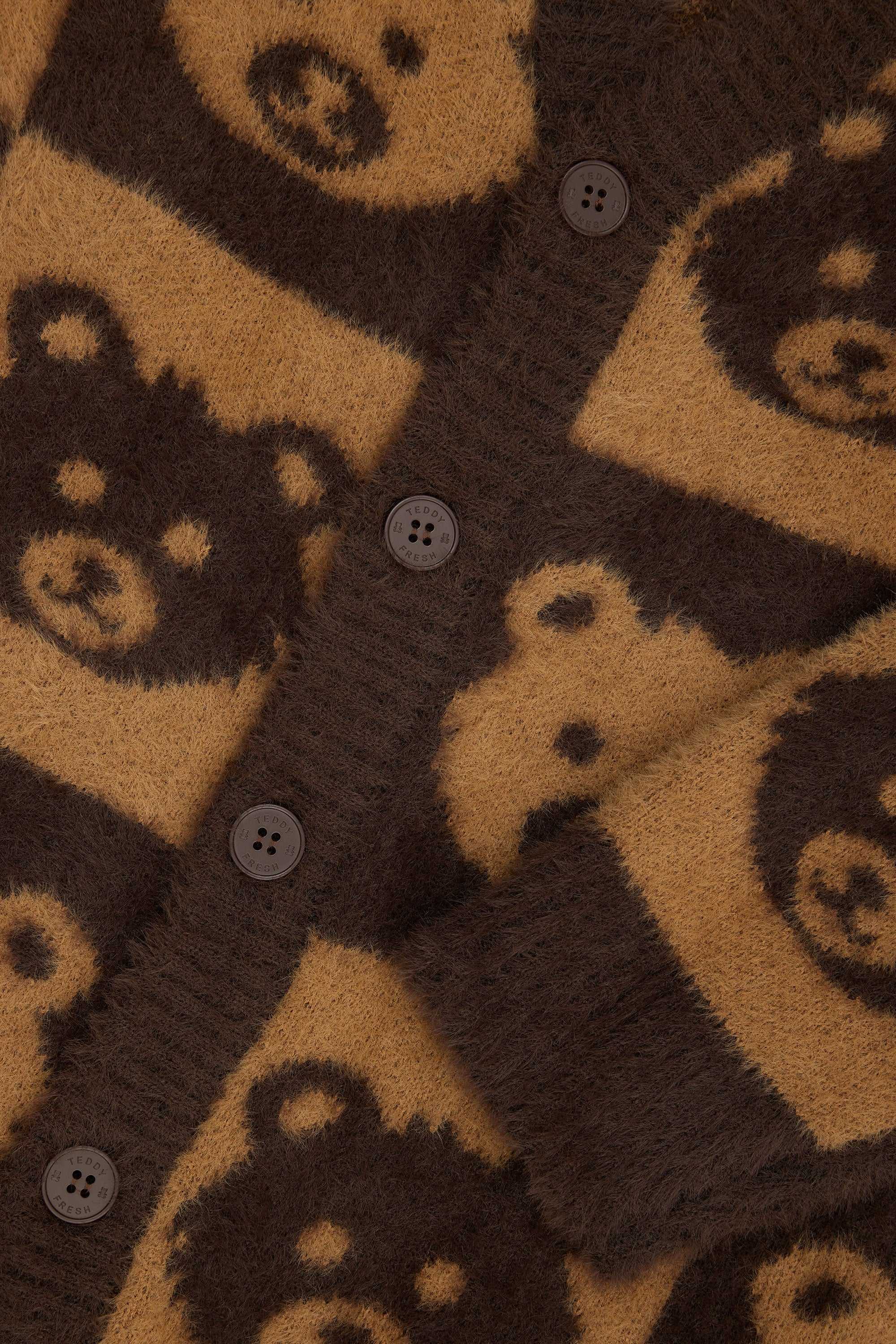 Brown Teddy Fresh Checkered Bear Cardigan | 0956IEYAR