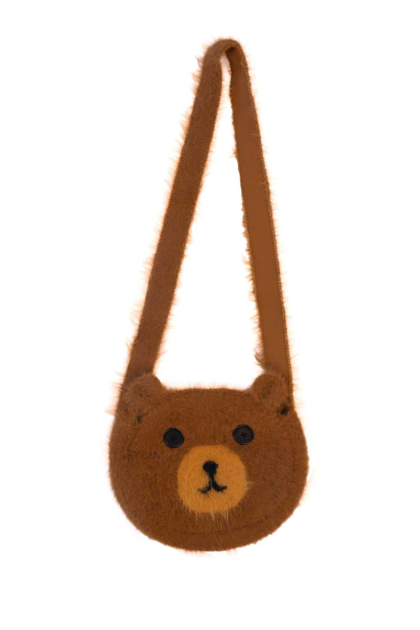 Brown Teddy Fresh Fuzzy Knit Bear Bag | 6520ELXMA