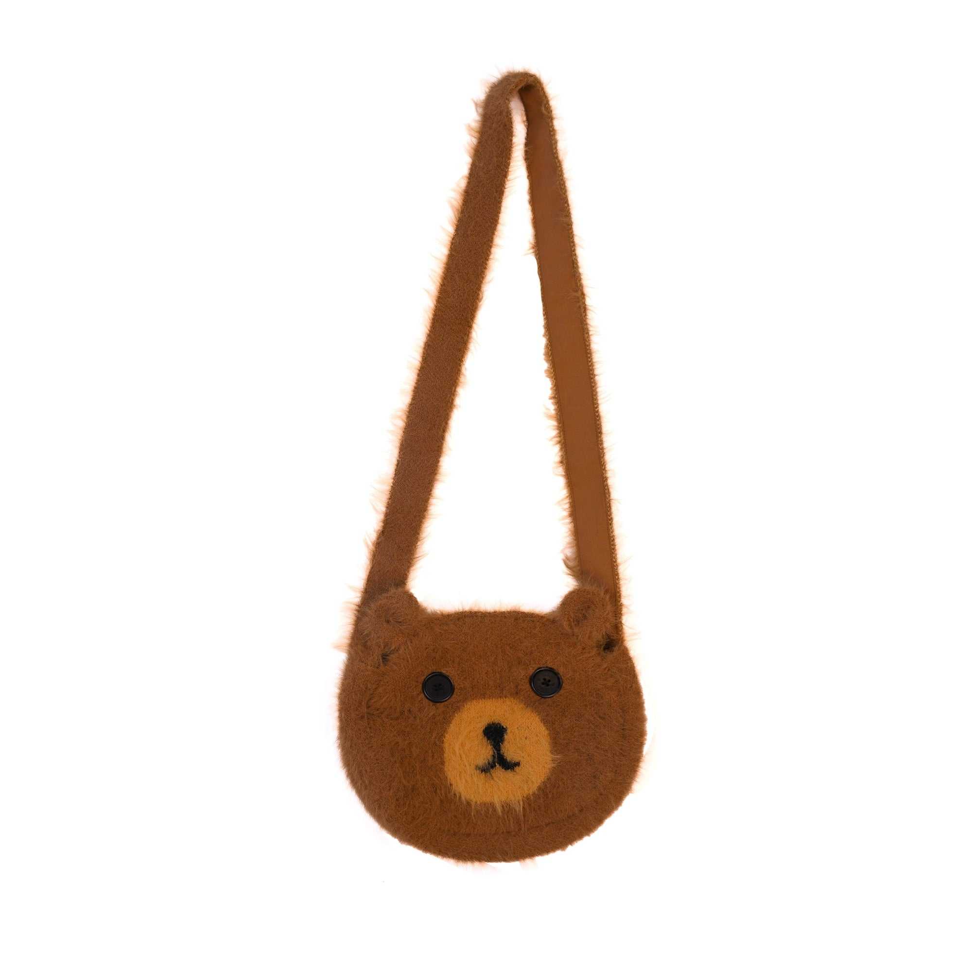 Brown Teddy Fresh Fuzzy Knit Bear Bag | 6520ELXMA