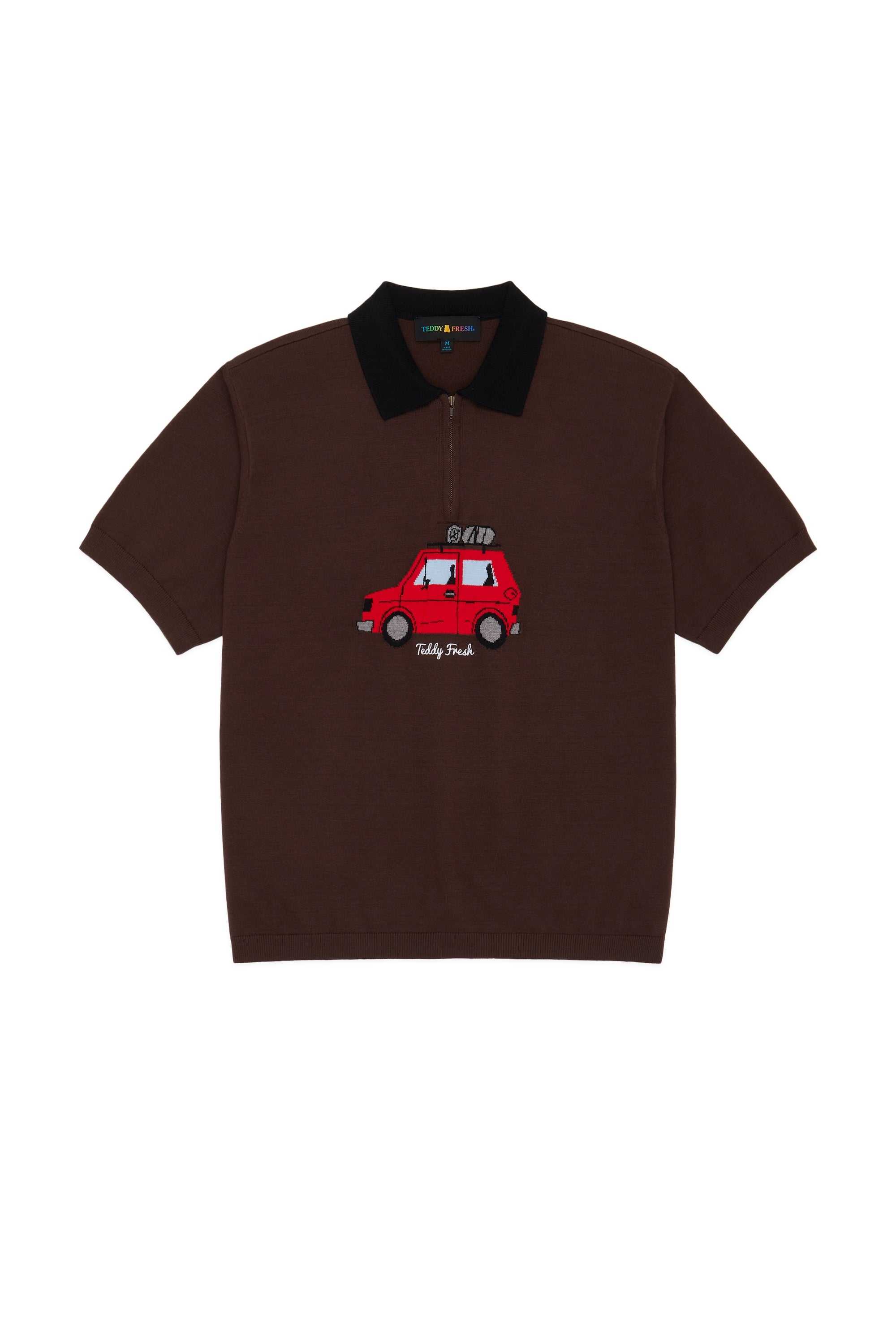 Brown Teddy Fresh Road Trip Zip Polo | 9425UOFHT